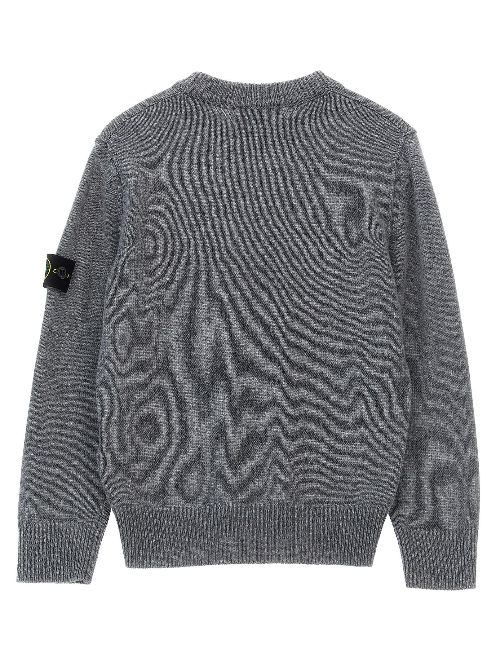 Stone Island Logo Badge Sweater In Gray