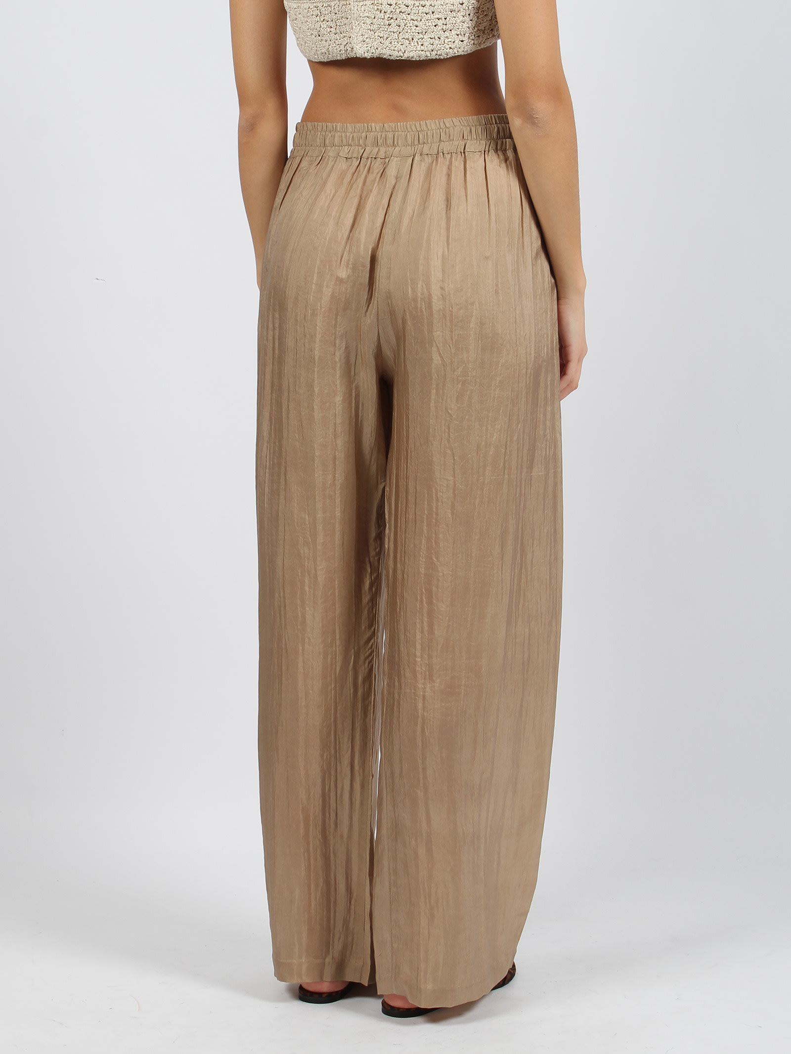 Shop The Rose Ibiza Silk Trousers In Light Brown