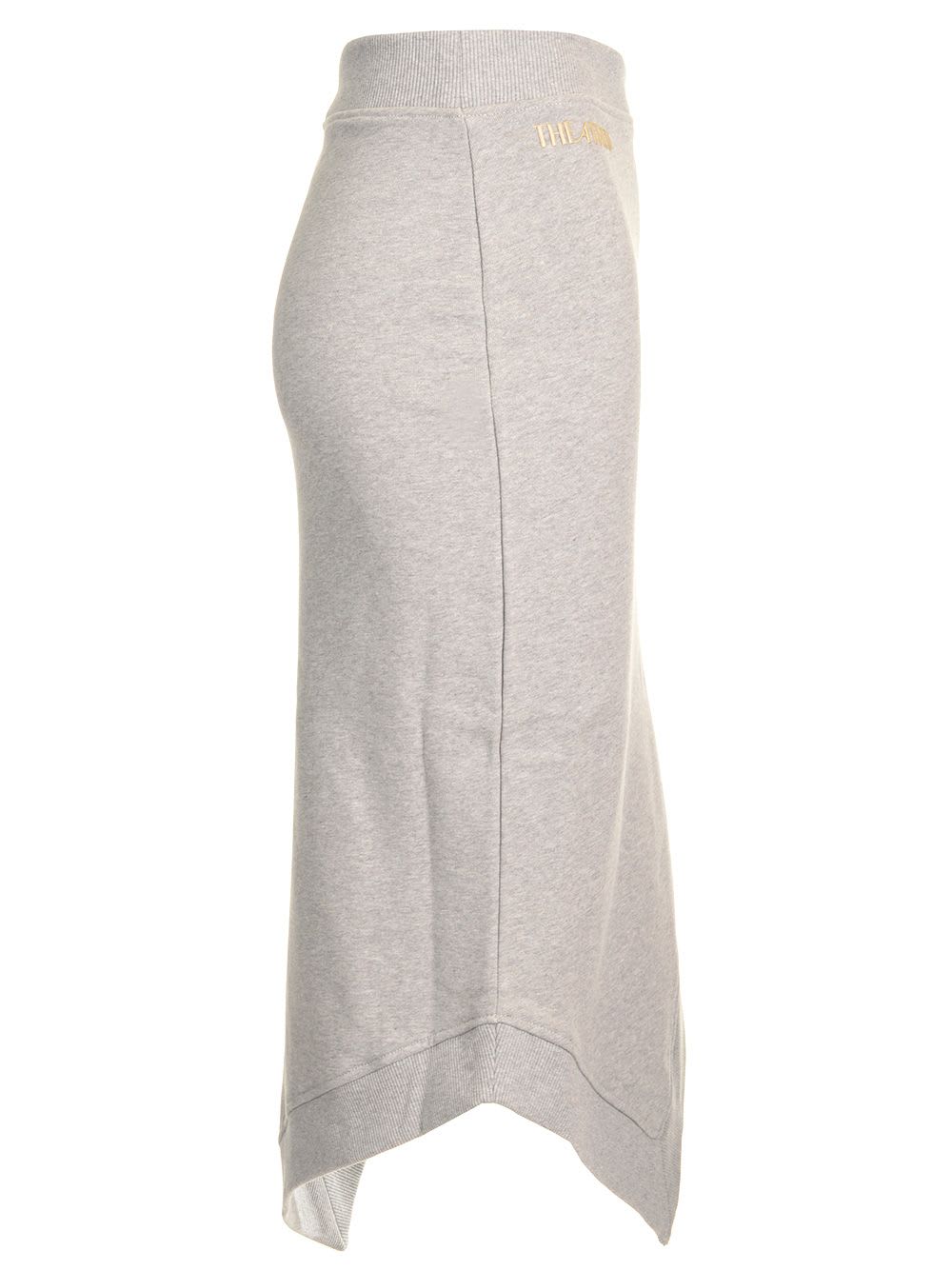 Shop Attico Double Fleece Midi Skirt In Grey