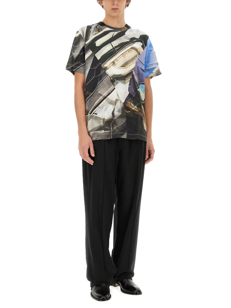 Shop Helmut Lang T-shirt With Print In Multicolour