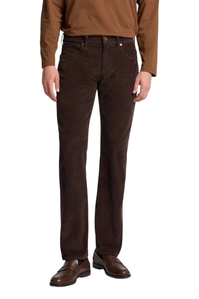 7 For All Mankind The Straight Corduroy Coffee Bean In Brown