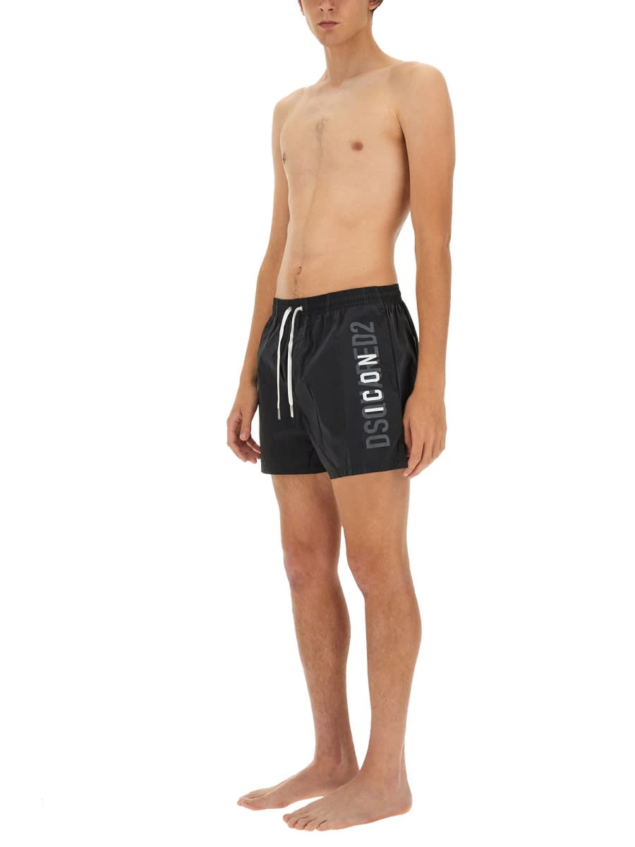 Shop Dsquared2 Swimsuit With Logo In Black