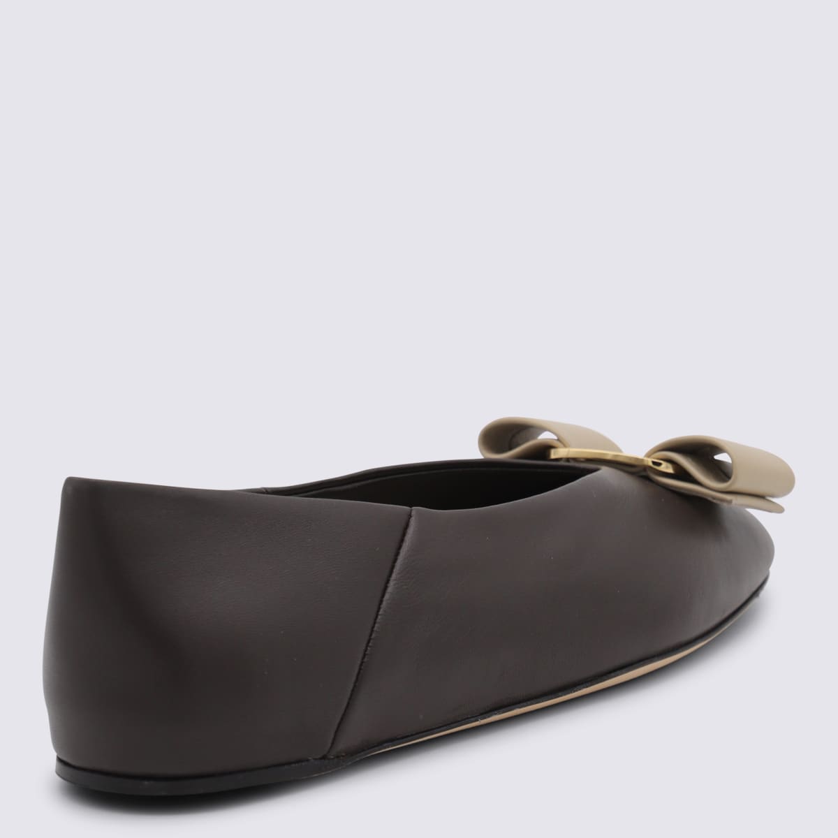 Ferragamo Bow Detail Flat Sole Ballerina Shoes