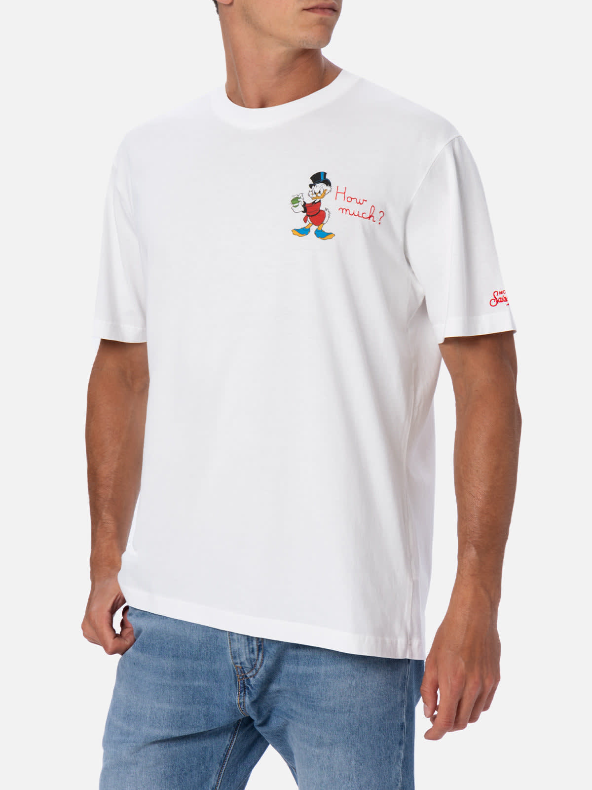 MC2 SAINT BARTH MAN COTTON T-SHIRT WITH SCROOGE PRINT AND EMBROIDERY ©DISNEY SPECIAL EDITION
