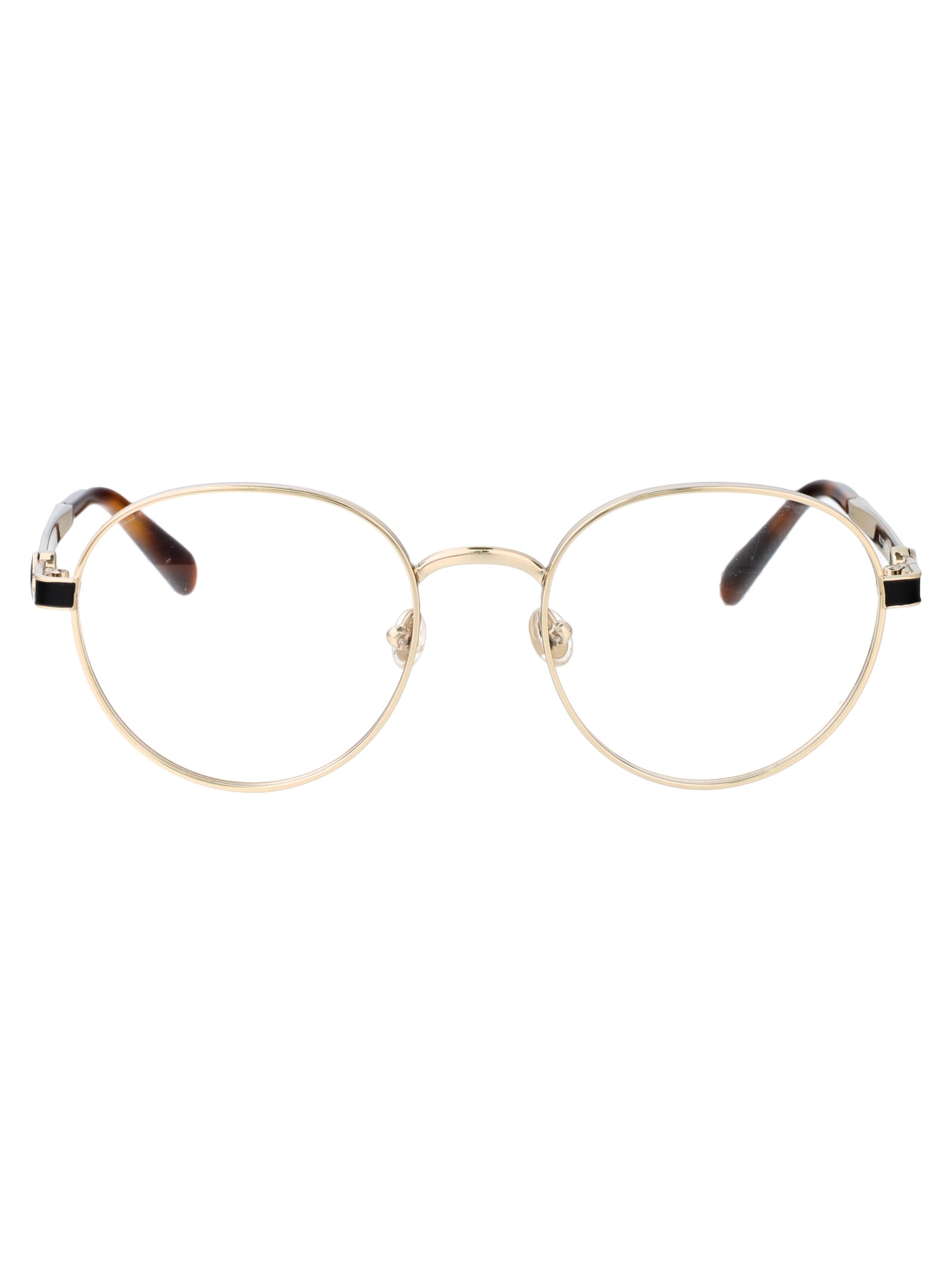 Shop Moncler Ml5179 Glasses In 032 Oro Pallido Lucido