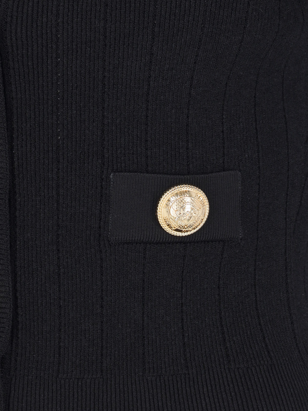 Shop Balmain Short Knit Cardigan In Black