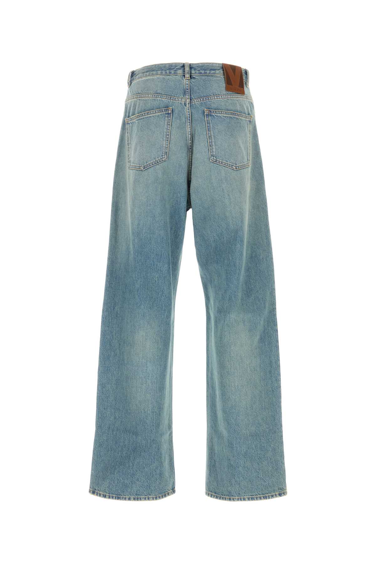 Valentino Rolled Cuffs Denim Trousers In Blue