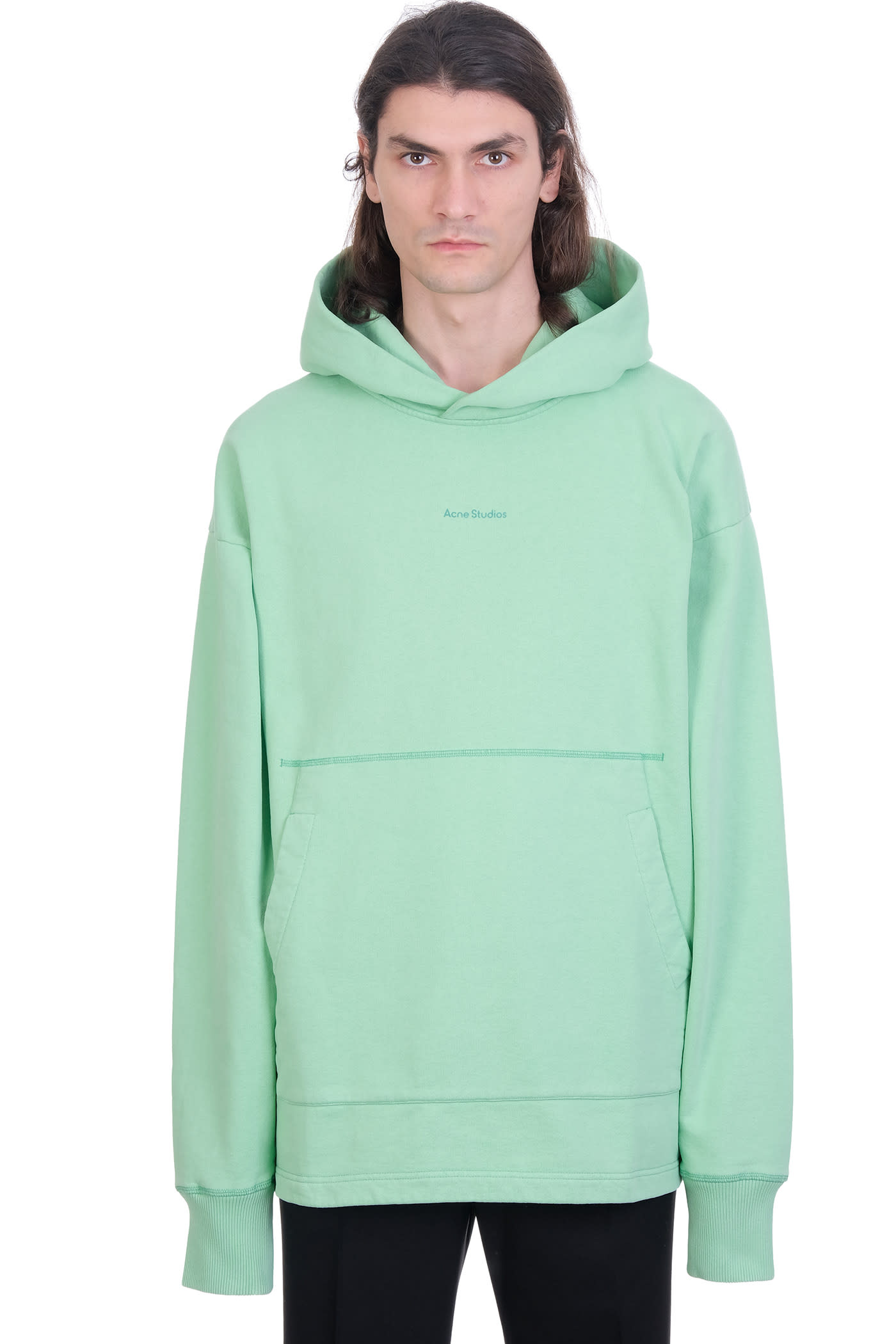 Acne Studios Frankin H Stamp Sweatshirt In Green Cotton