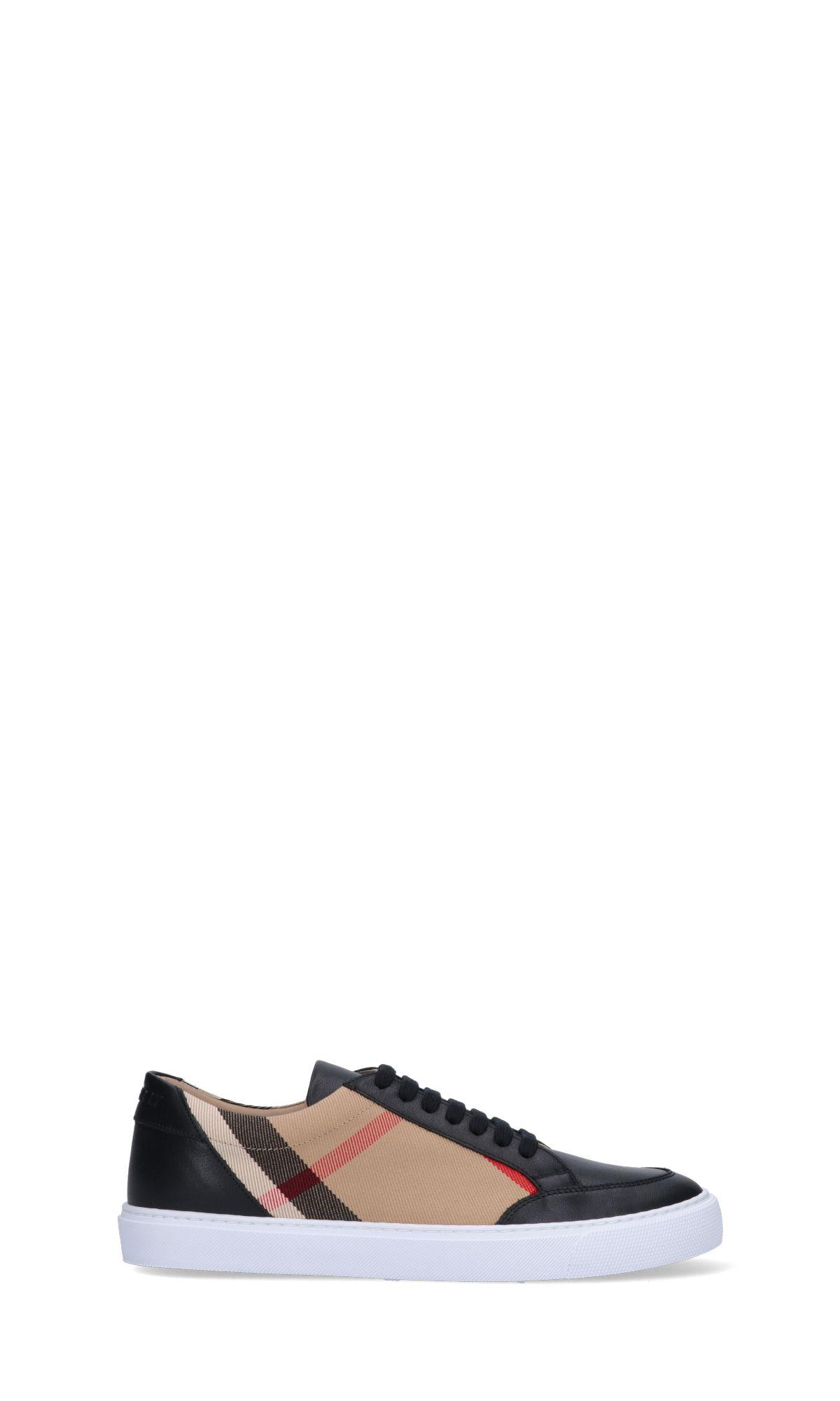 Shop Burberry House Check Sneakers In Black