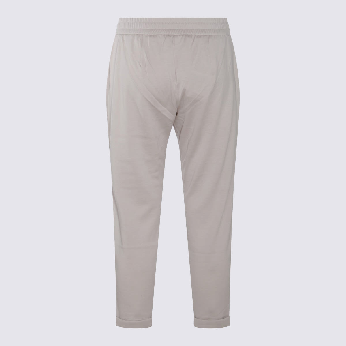 Brunello Cucinelli Cotton And Silk Blend Joggers In Quarzo