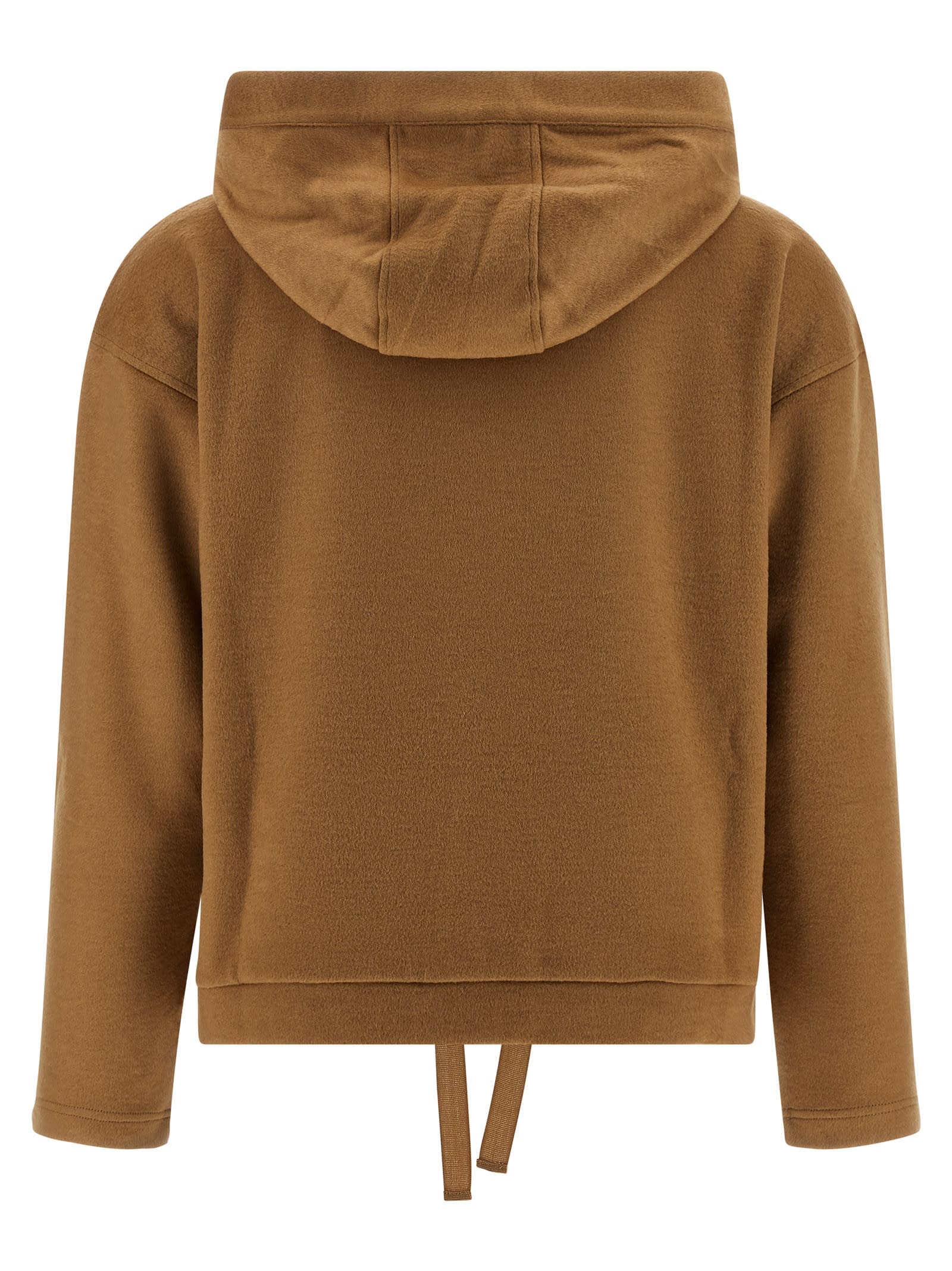 Weekend Max Mara Oscuri Drawstring Hoodie In Gold