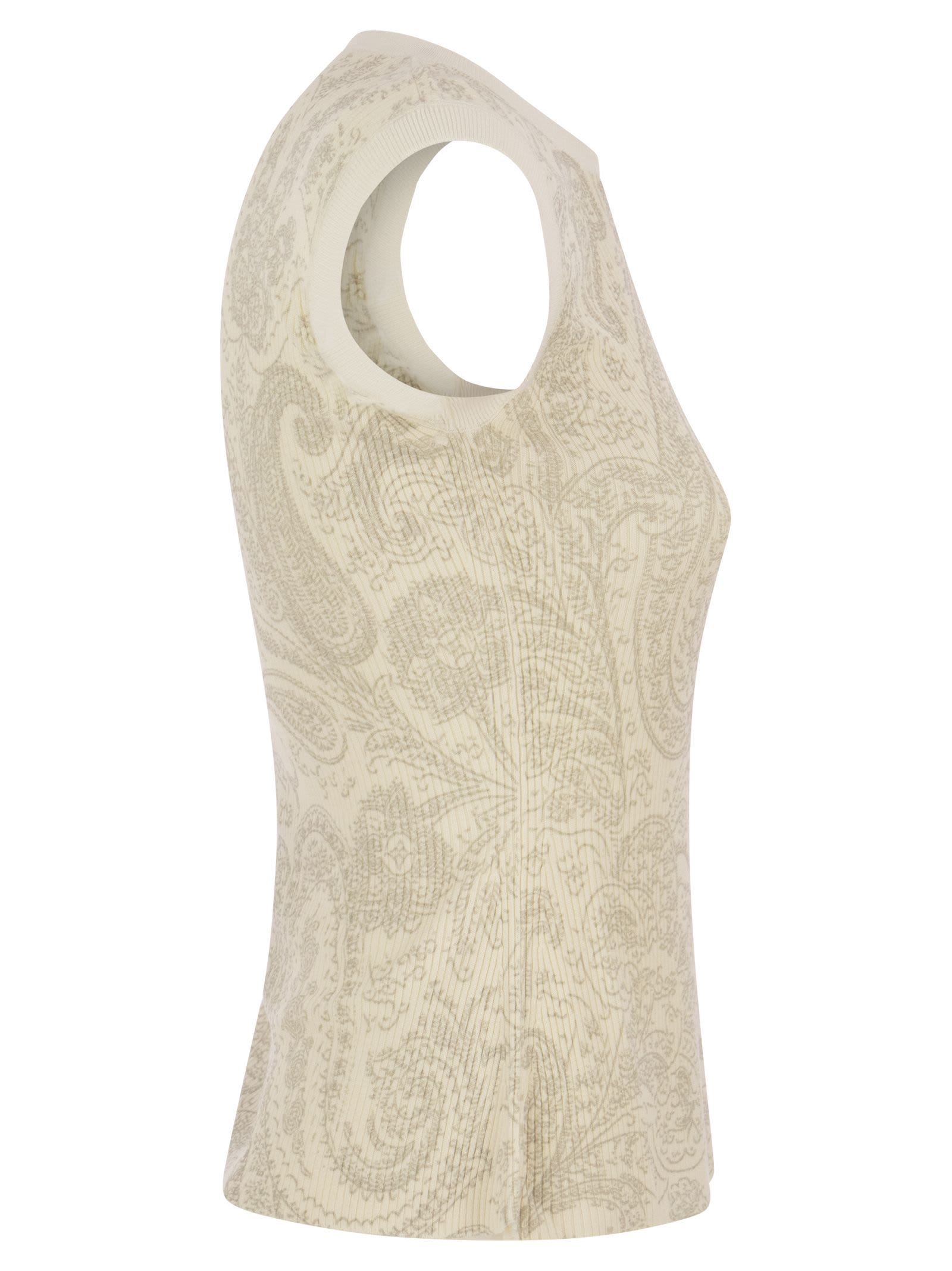 Shop Etro Silk, Viscose Paisley Top In White