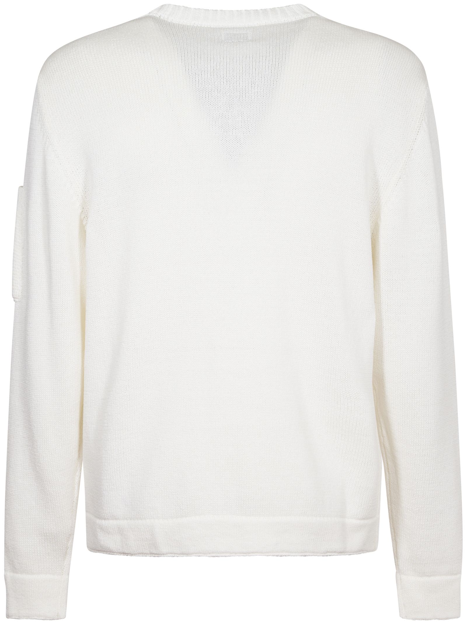 C.p. Company Signature Lens Crewneck Sweatshirt In Gauze White