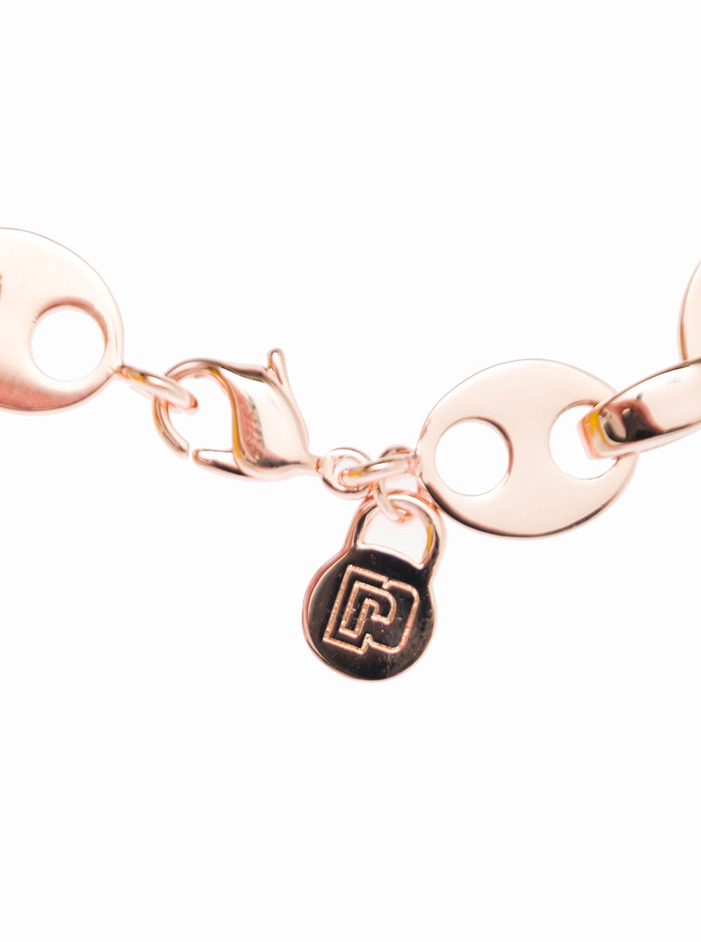 Shop Rabanne Paco  Womans Pink Brass Chain Bracelet In Metallic
