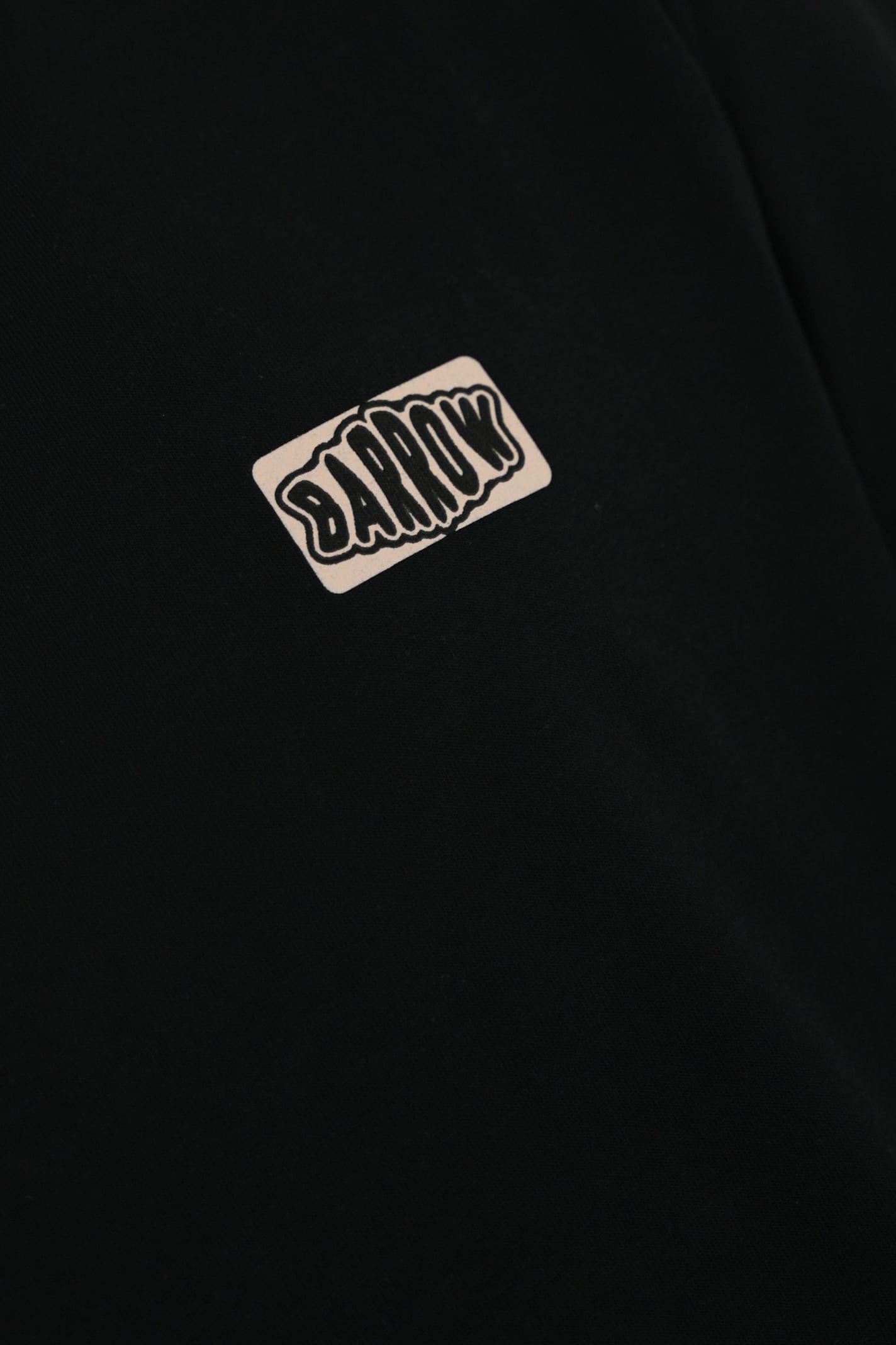 Barrow Cotton T-shirt With Tennis Basket Ball Man Print In Nero