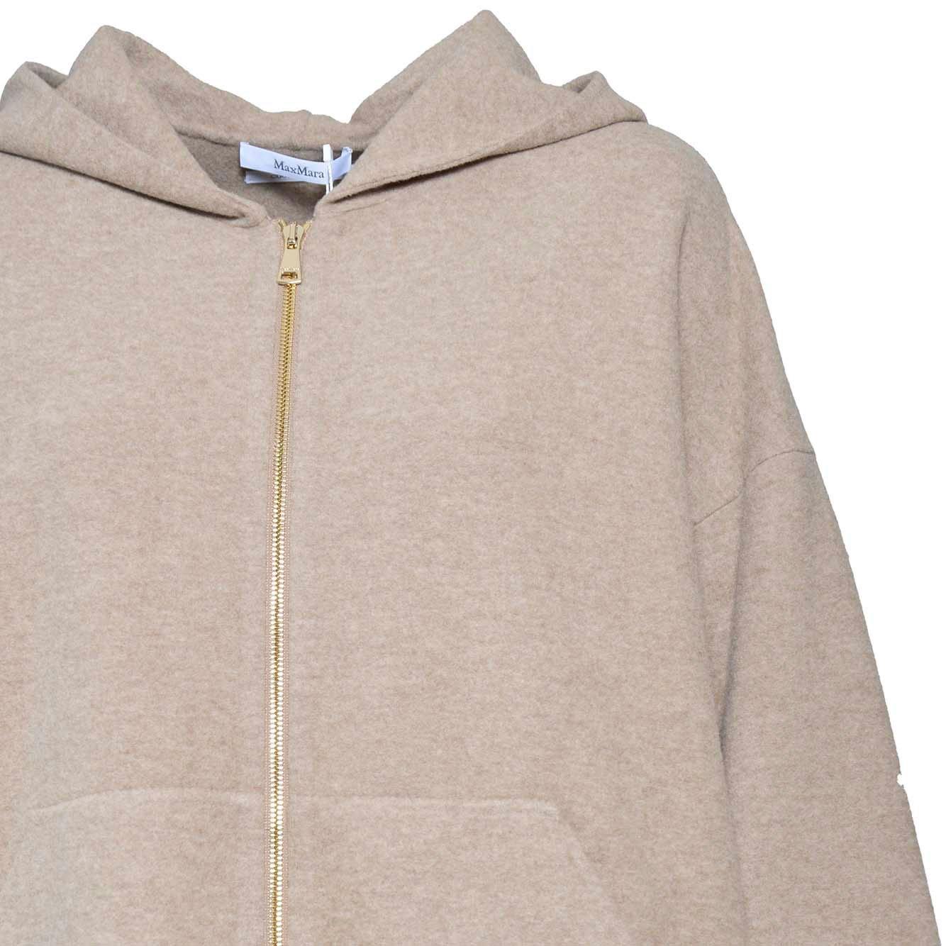 Shop Max Mara Zip-up Long-sleeved Hoodie In Brown