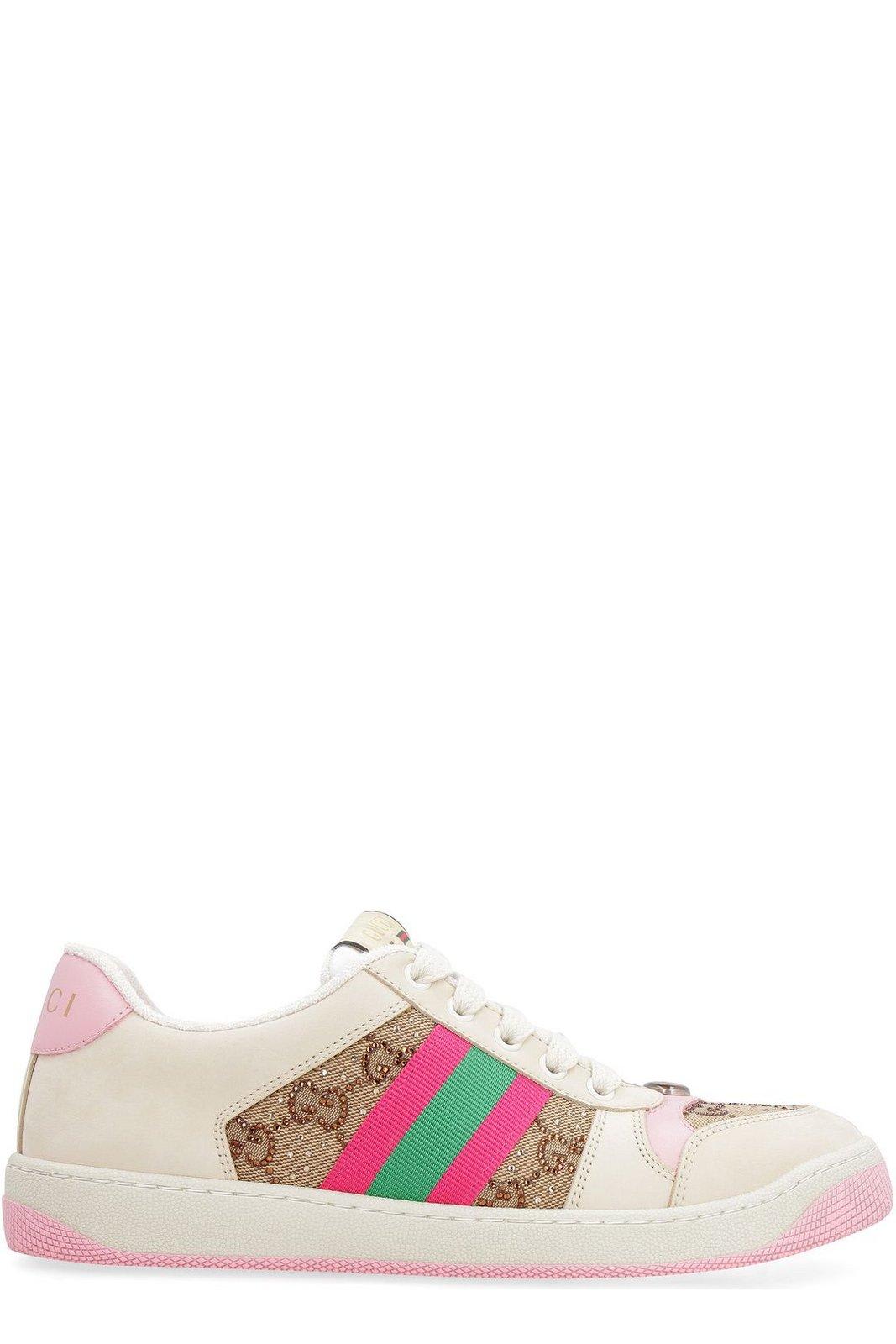 Gucci Gg Supreme Fabric Sneakers With Web Motif In Multi