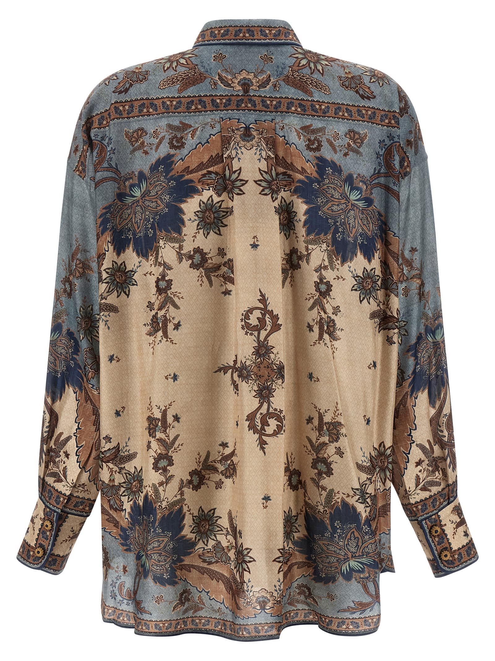 Zimmermann Ascension Manstyle Printed Silk Shirt In Multi