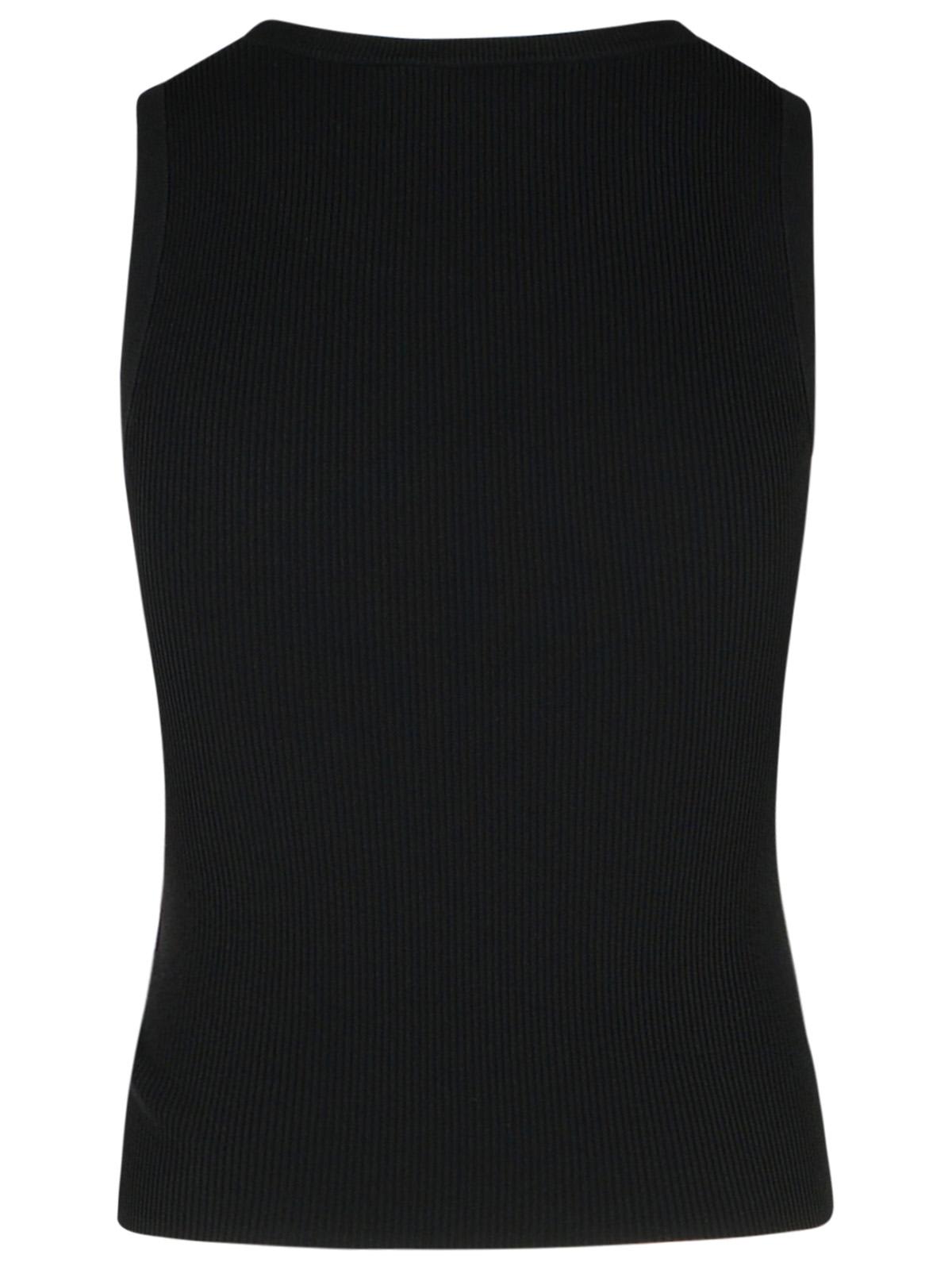 Moschino Slim-fit Sleeveless Top With Bold Logo In Black