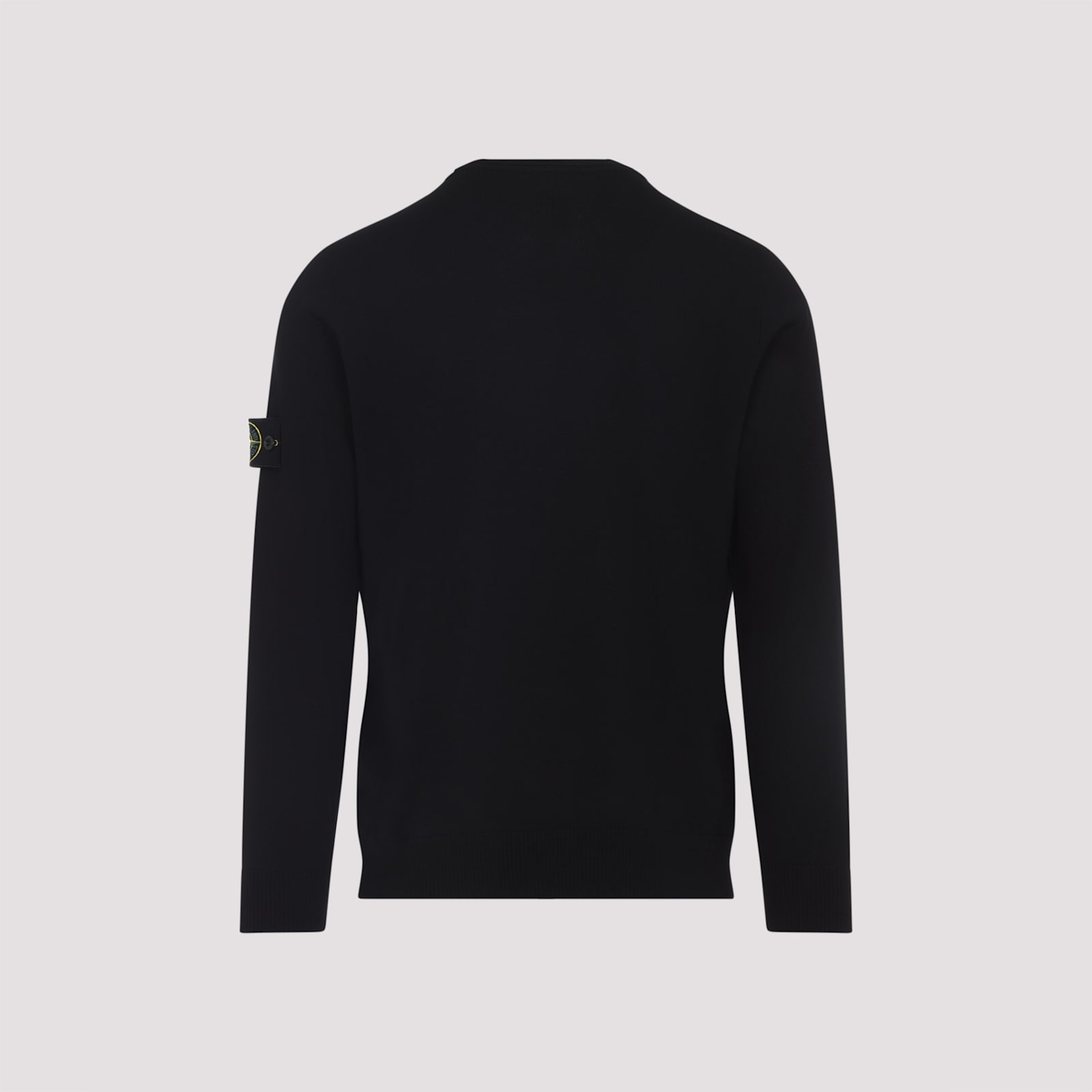 Stone Island Round-neck Jumper With Embossed Stitching In Black