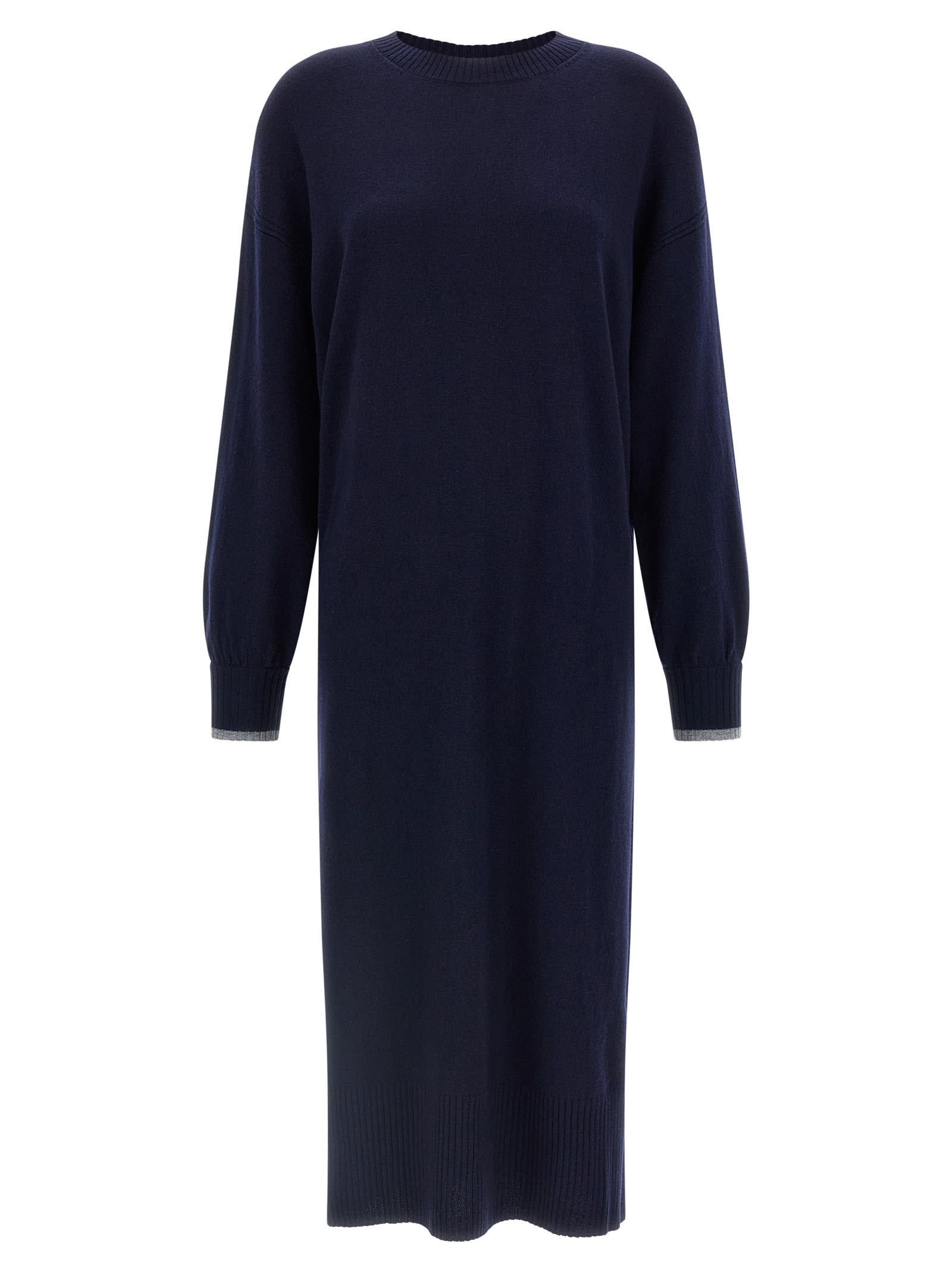 Pinko Crew-neck Contrast-trim Maxi Dress In Multi