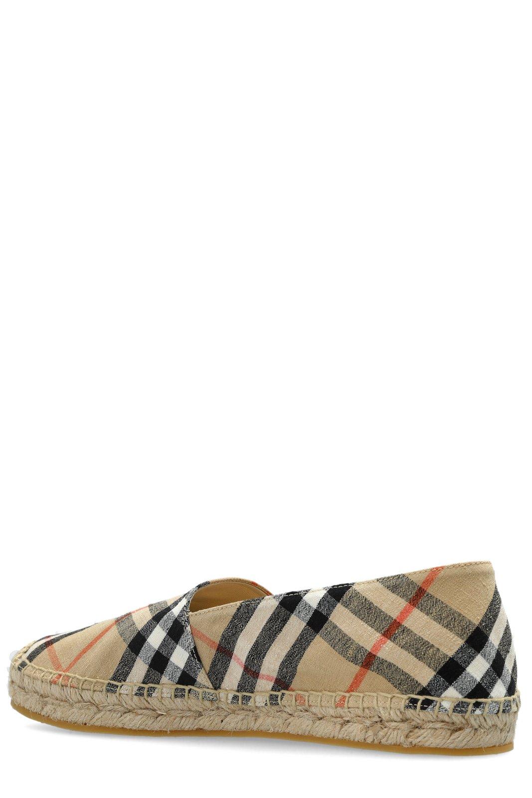 Burberry Canvas Check Pattern Espadrilles With Round Toe