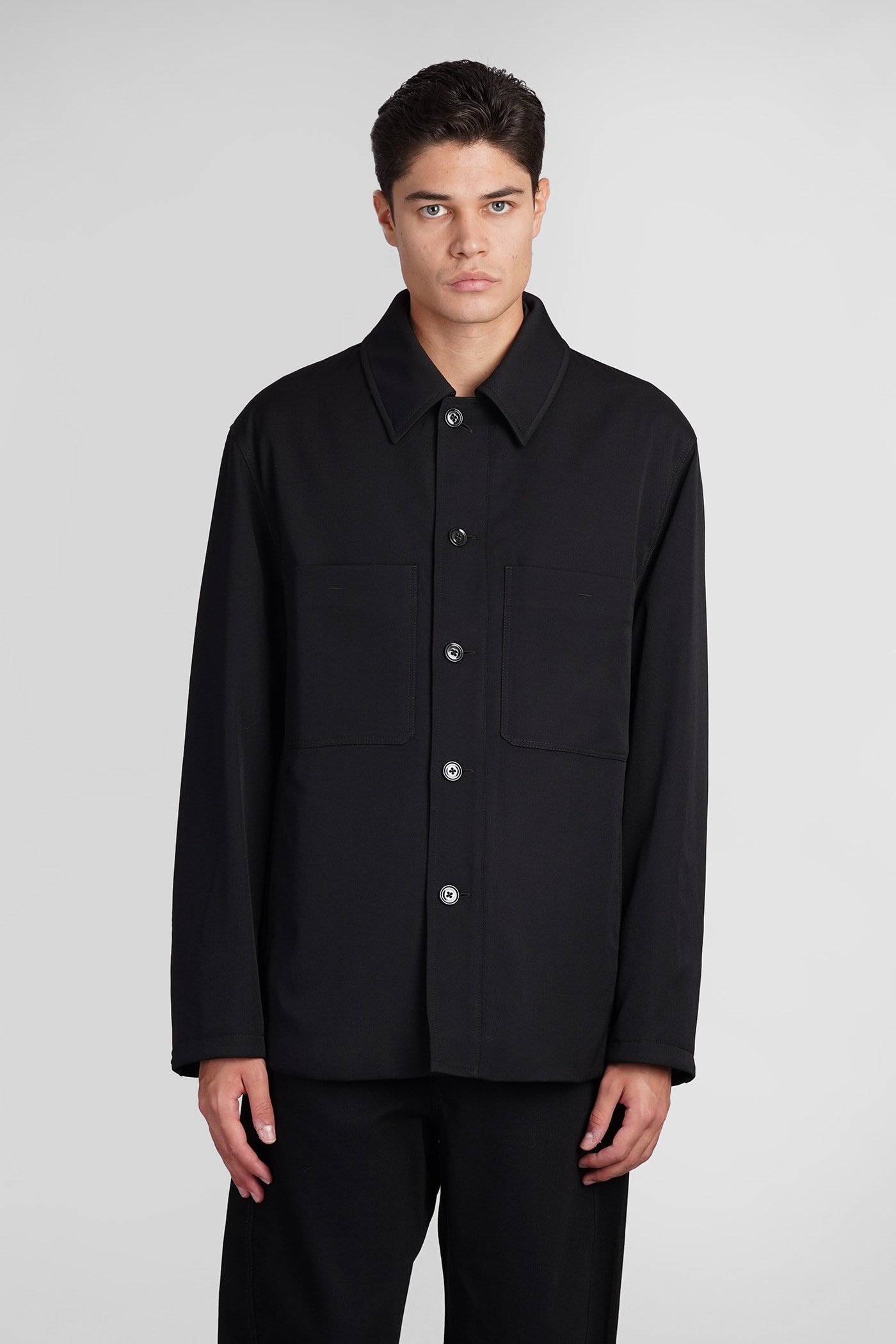 Shop Lemaire Shirt In Black Cotton