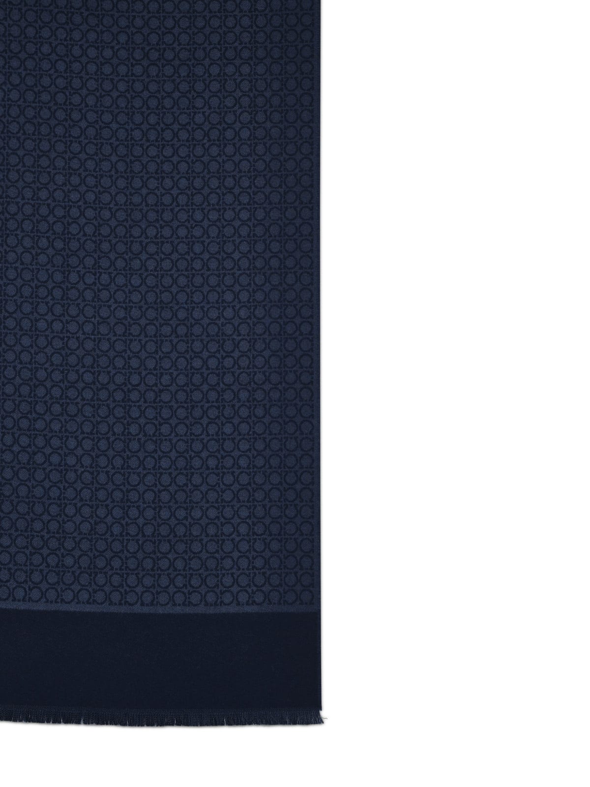 Ferragamo Gancini Scarf In Blue Wool In Blue