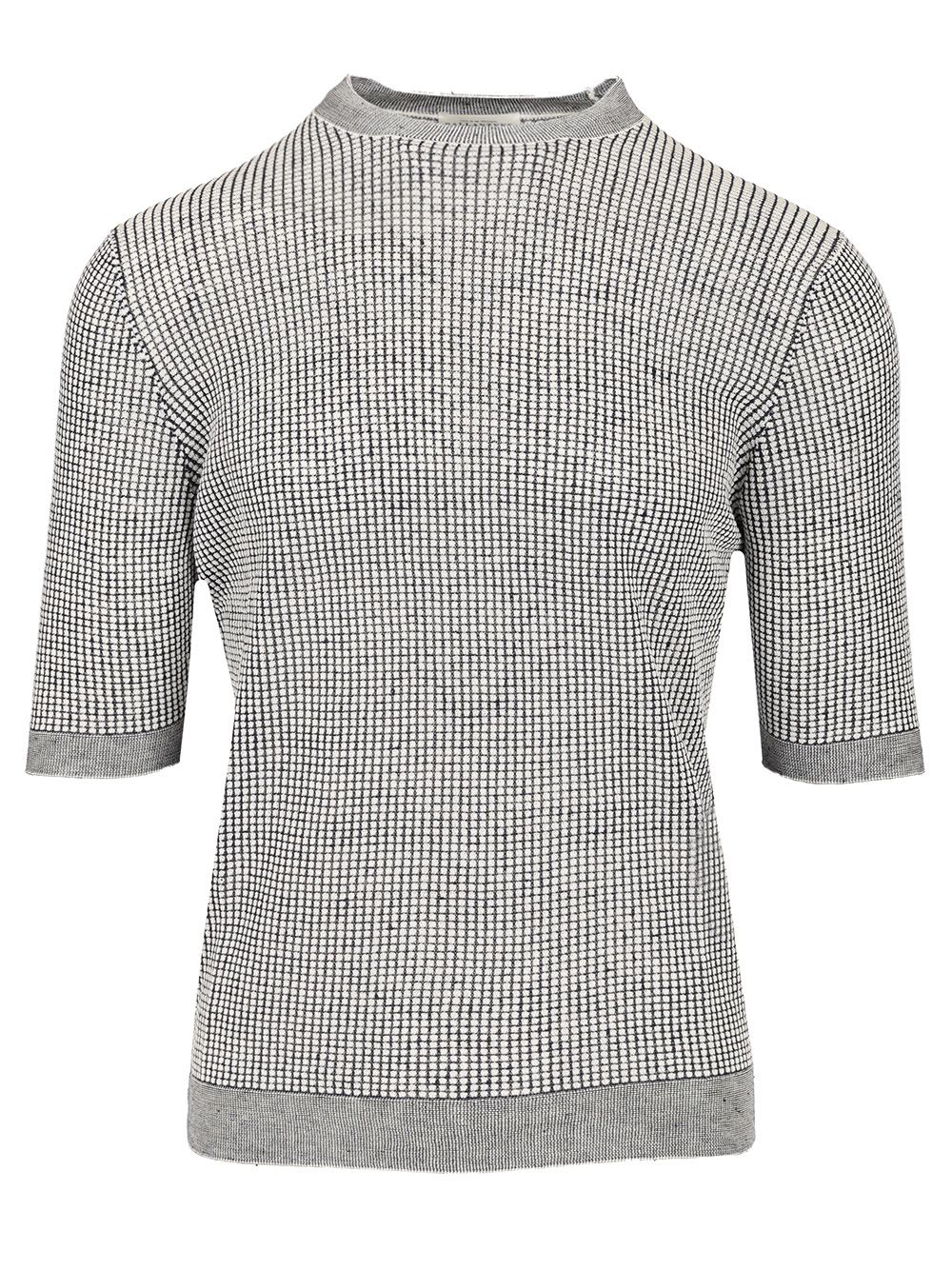 R Neck Shirt Puntoriso Blu Bianco