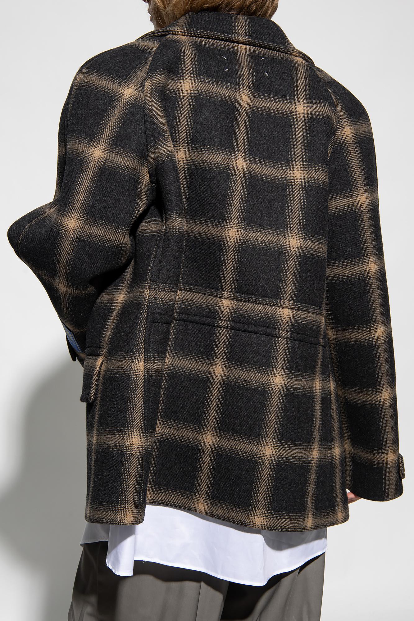 Shop Maison Margiela Wool Coat In Black