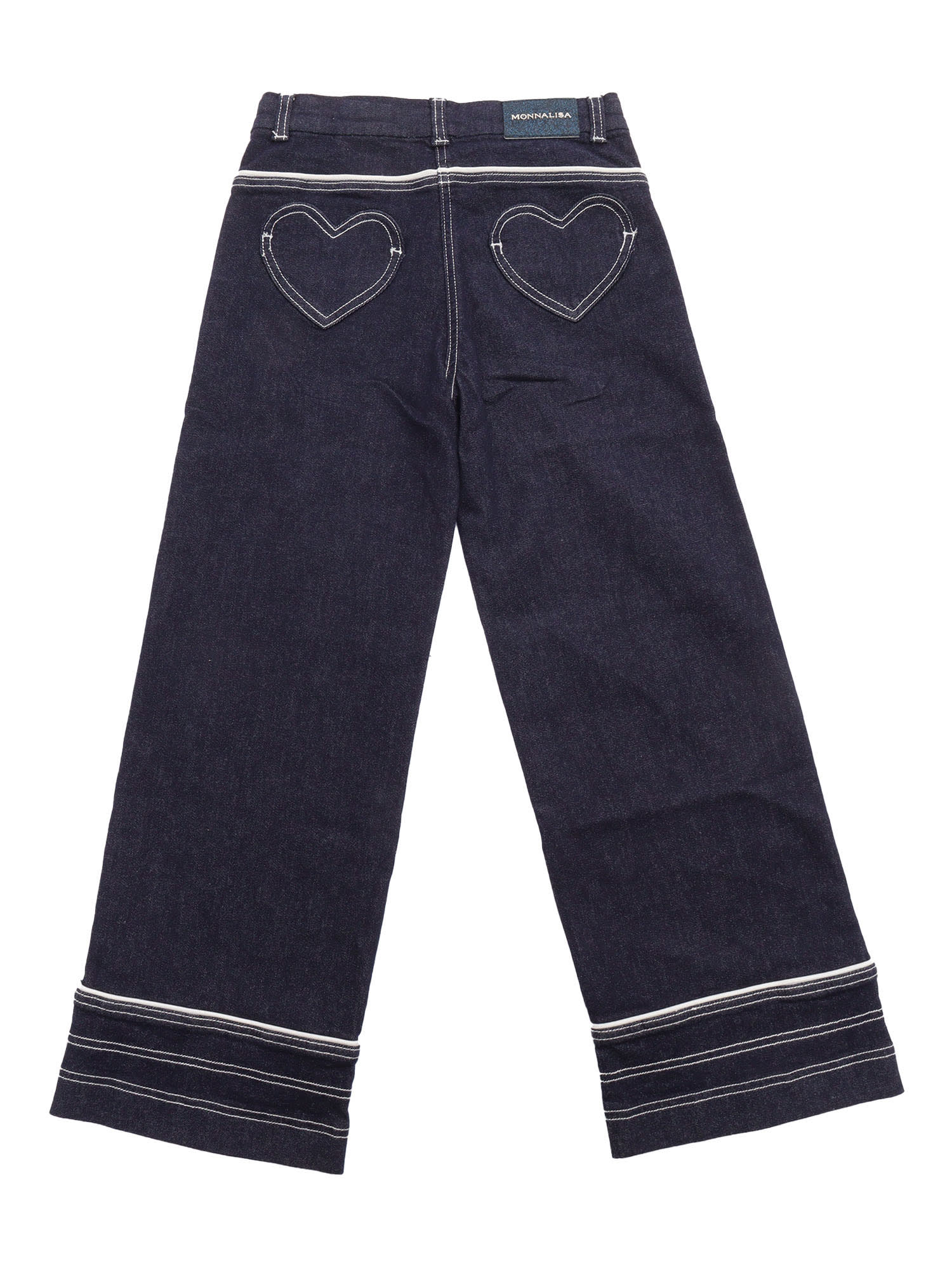 Monnalisa Heart Pockets Jeans In Blue