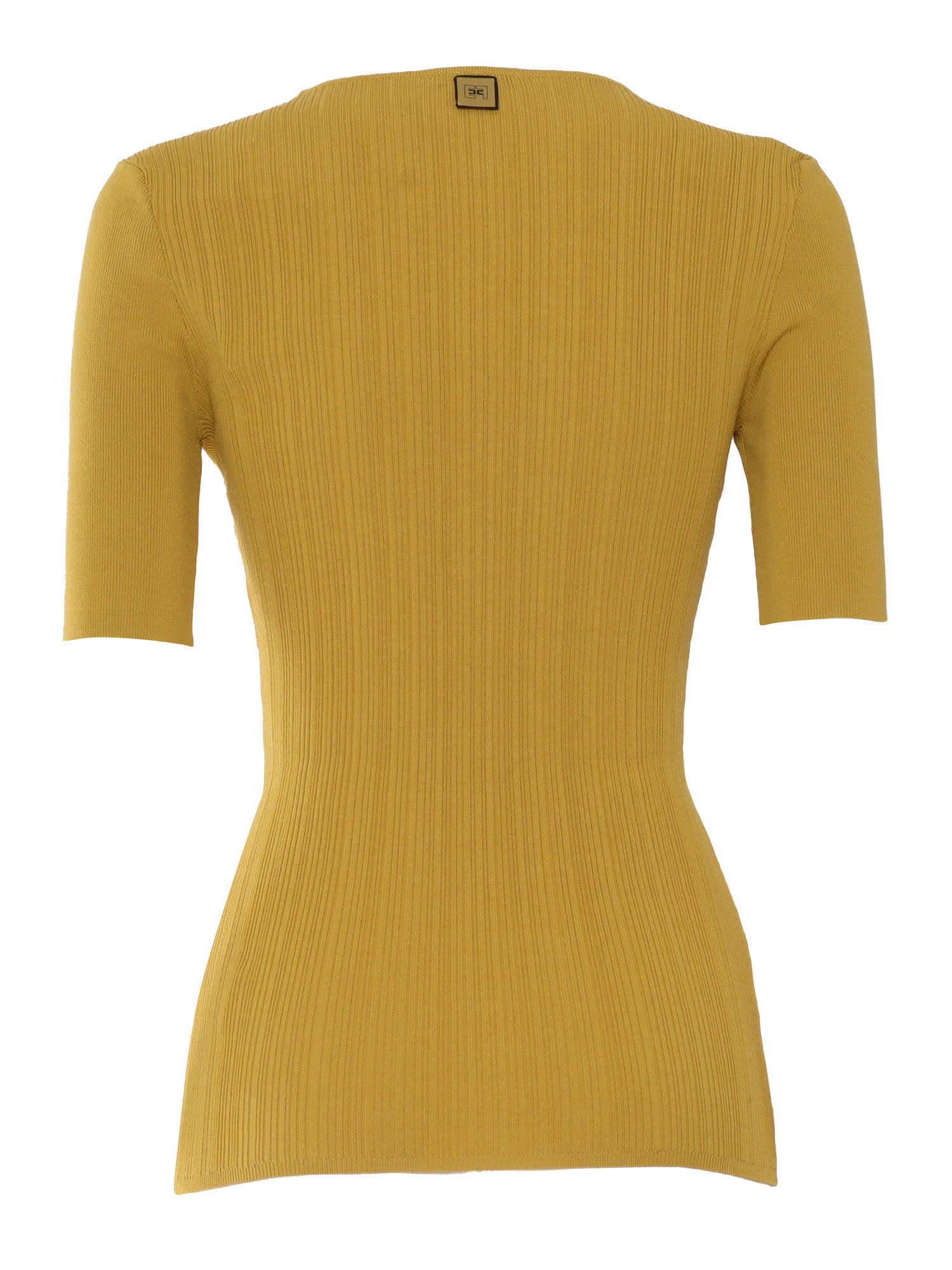 Elisabetta Franchi Tricot Sweater In Yellow