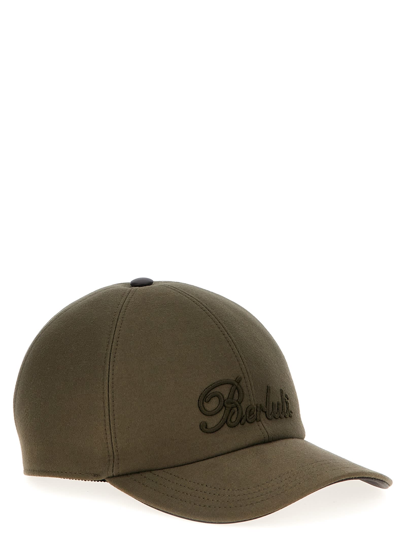 Shop Berluti Logo Embroidery Cap In Green