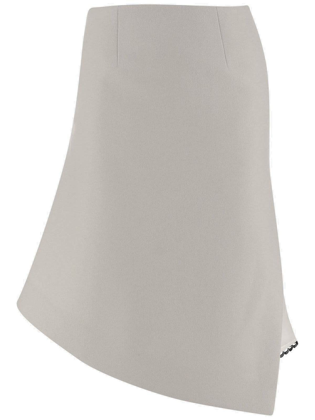 Shop Sacai Melton Asymmetric-cut Midi Skirt In Ecru