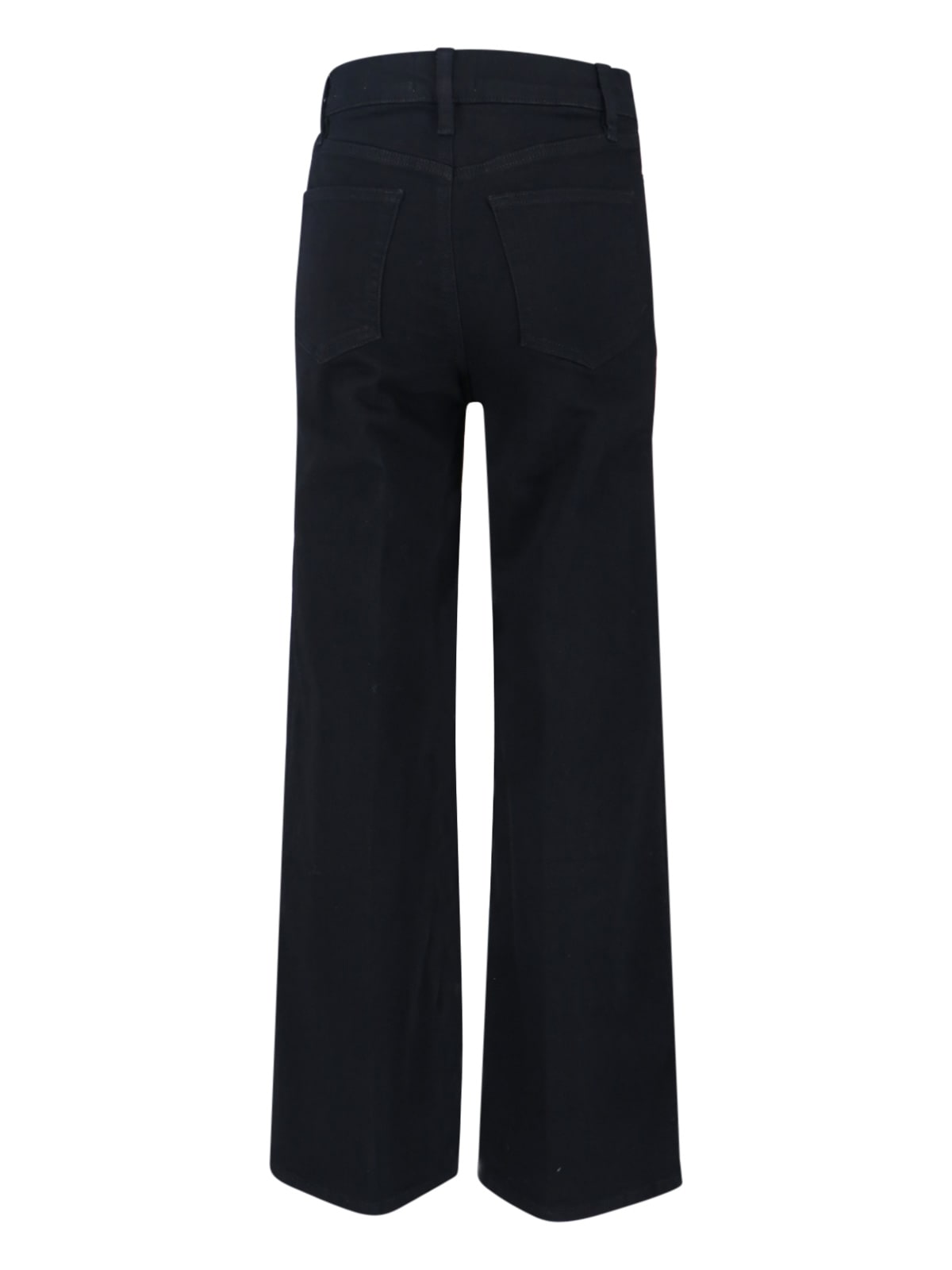 Frame Straight Trousers With Pockets And Belt Loops In Black