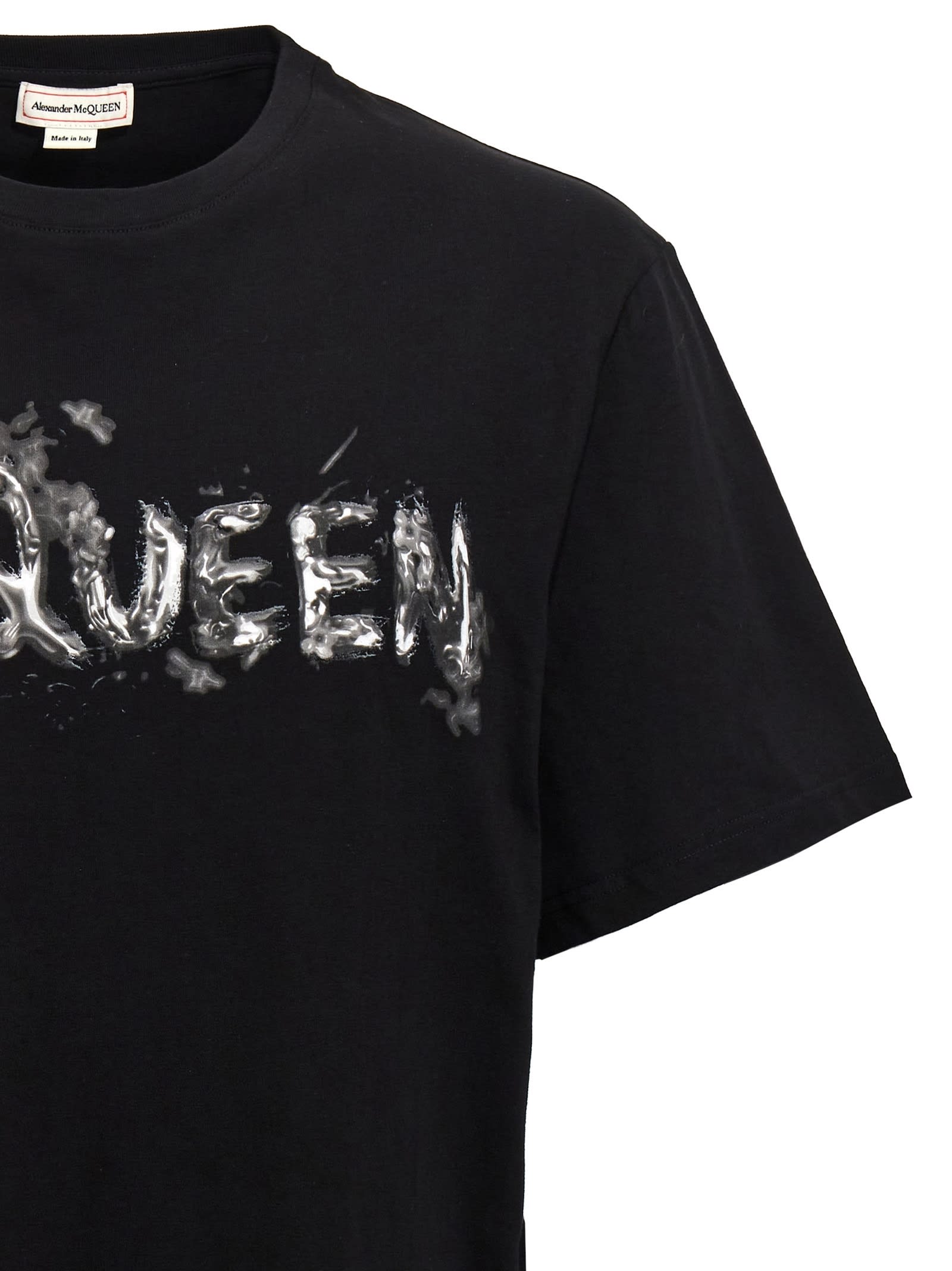 Shop Alexander Mcqueen Logo Print T-shirt In Black