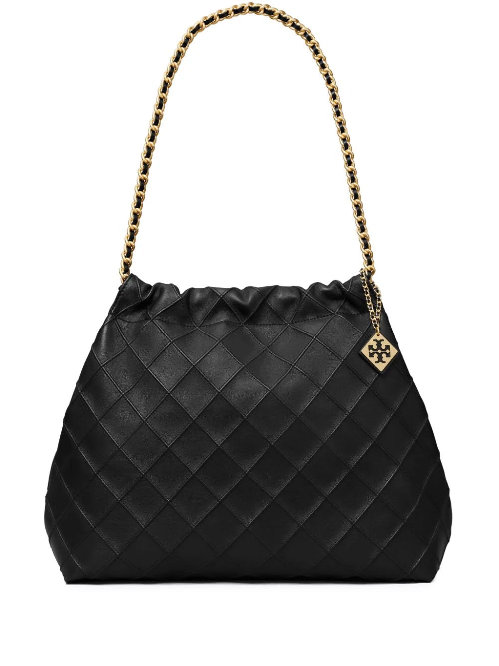 Shop Tory Burch Fleming Soft Drawstring Bag In Black