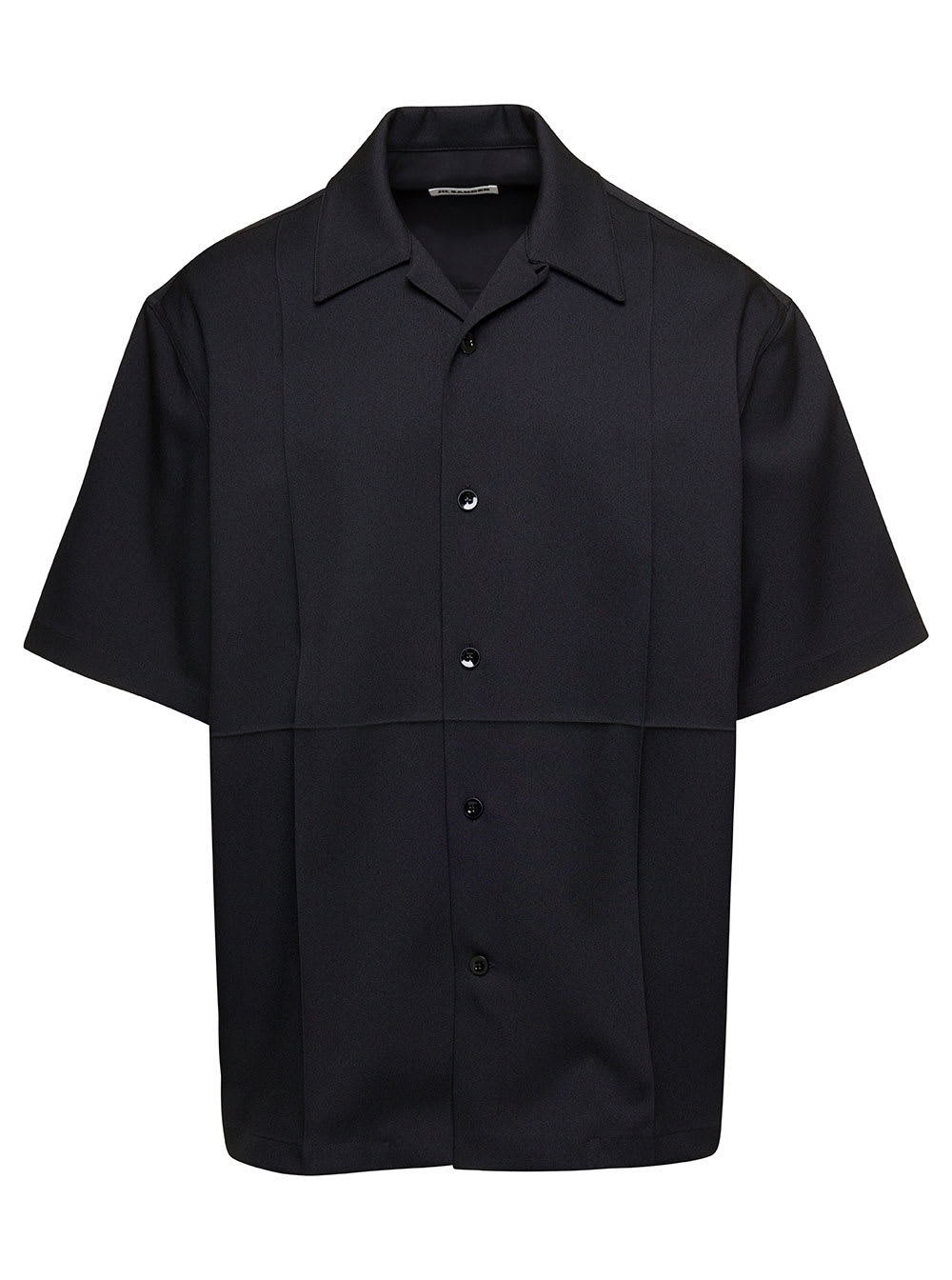 JIL SANDER BLACK SHORT SLEEVE SHIRT IN POLYESTER MAN