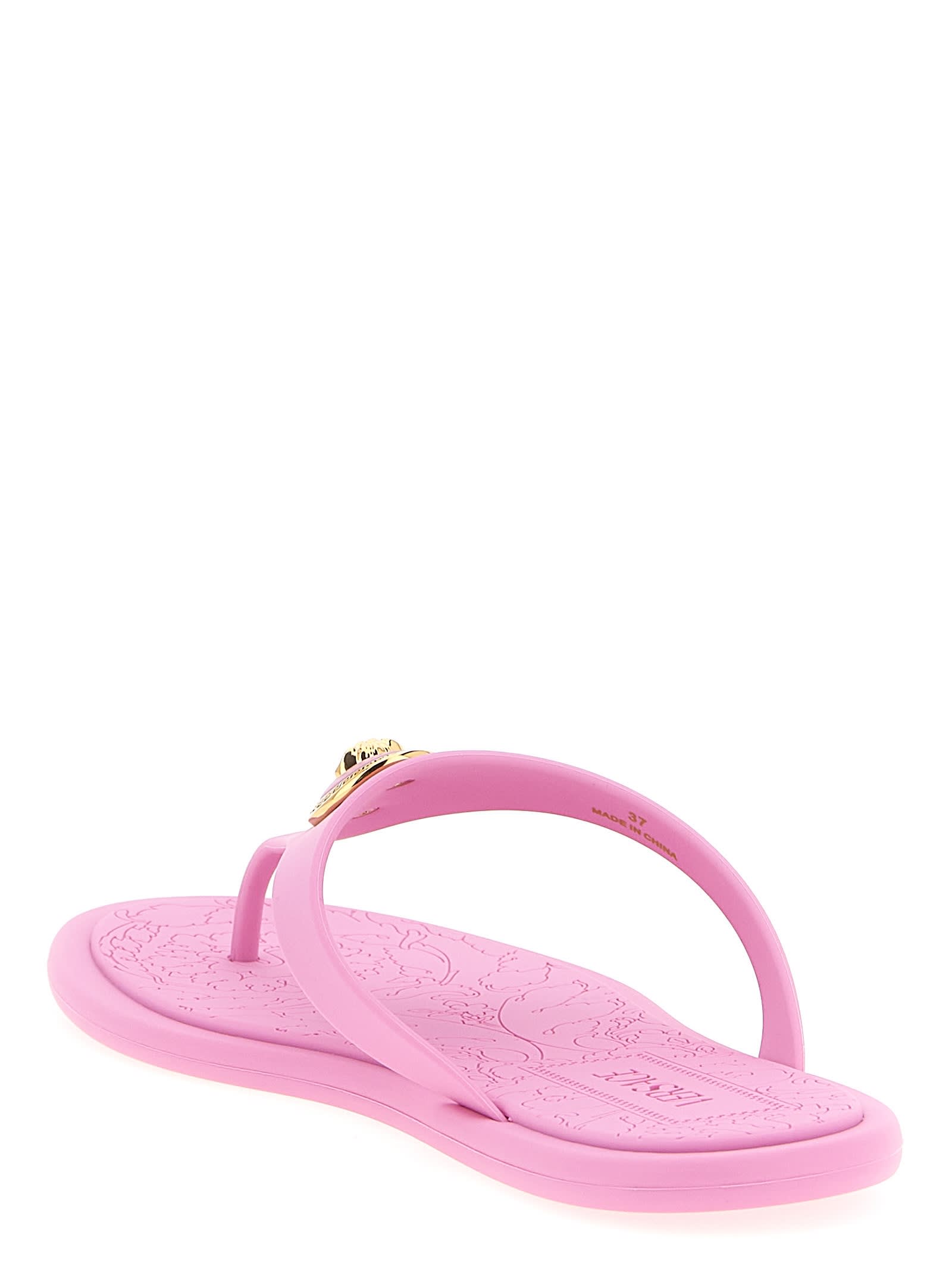 Versace Alia Sandales Plates En Caoutchouc In Pink