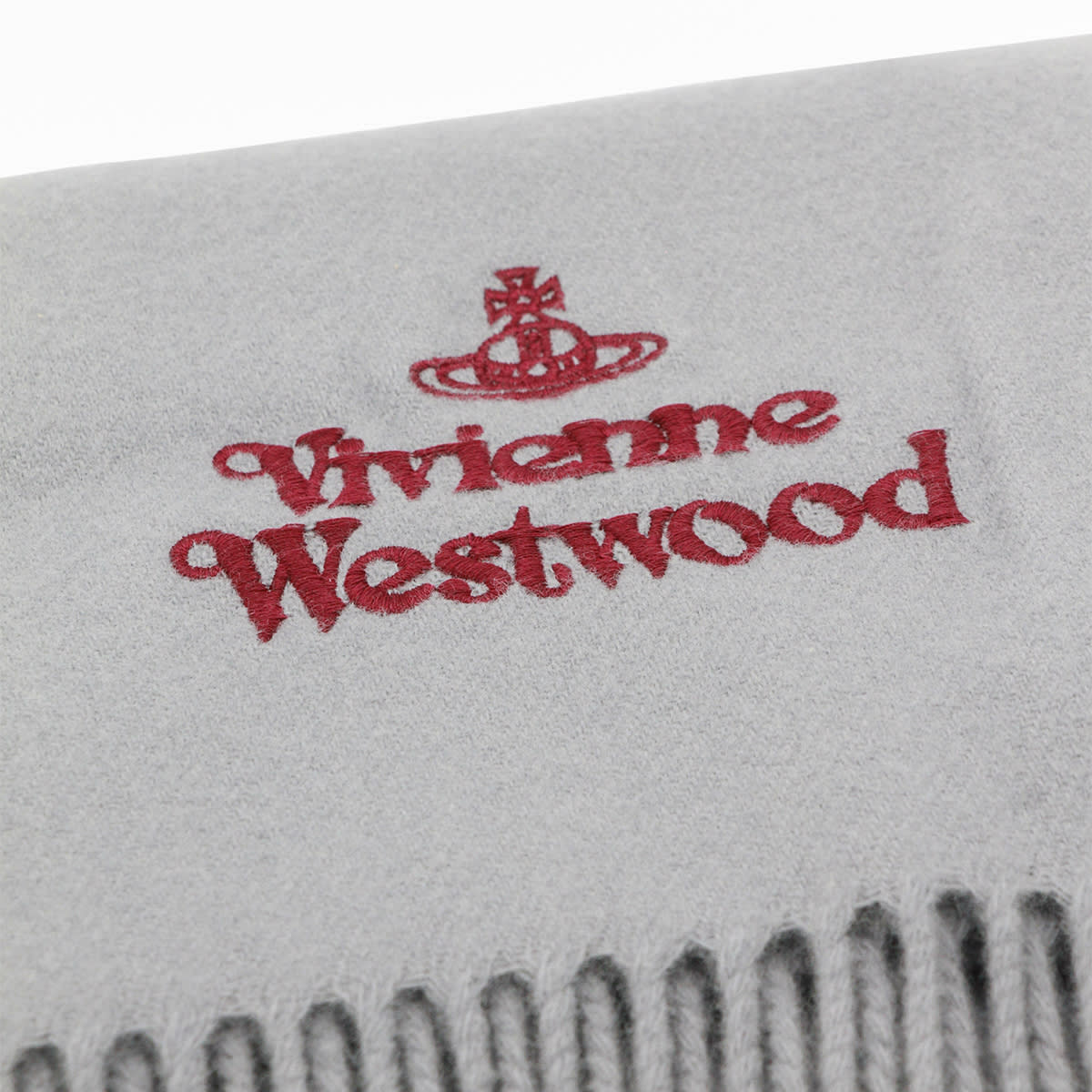 Vivienne Westwood Light Grey Wool Scarf In Gray
