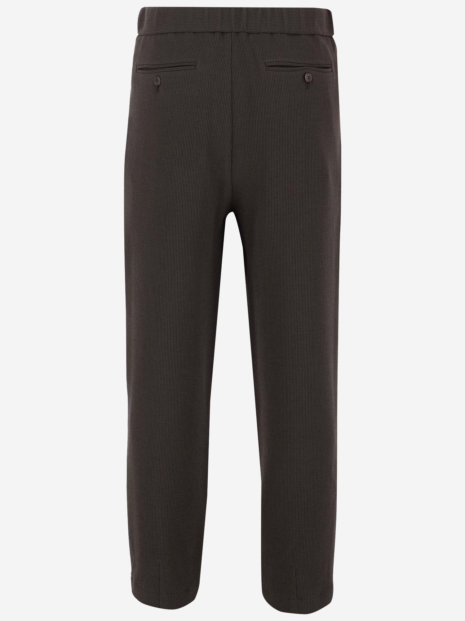 Shop Giorgio Armani Wool Blend Pants In Nero