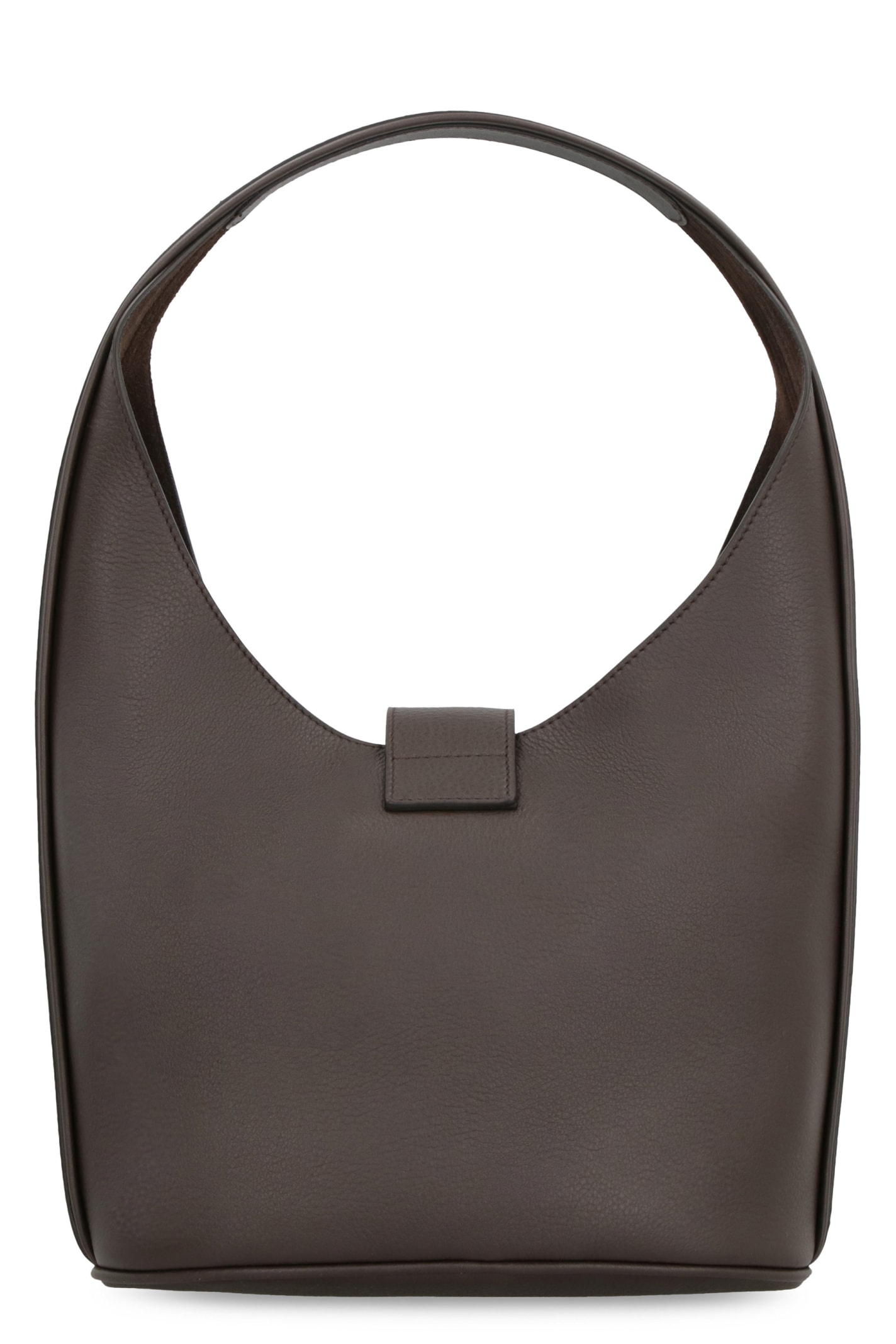 Shop Ferragamo Leather Hobo-bag In Brown