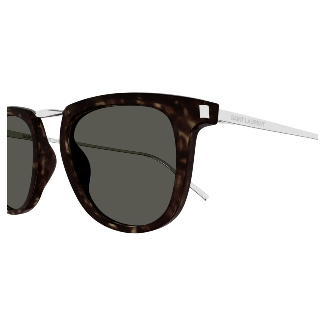 Shop Saint Laurent Sl 753-002havana-silver-grey