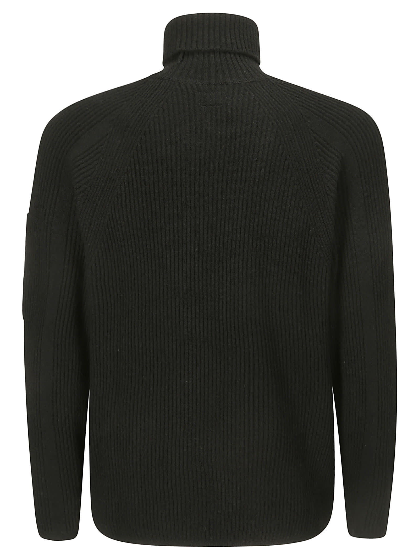 Shop C.p. Company Lambswool Grs Roll Neck Full Knit In Black