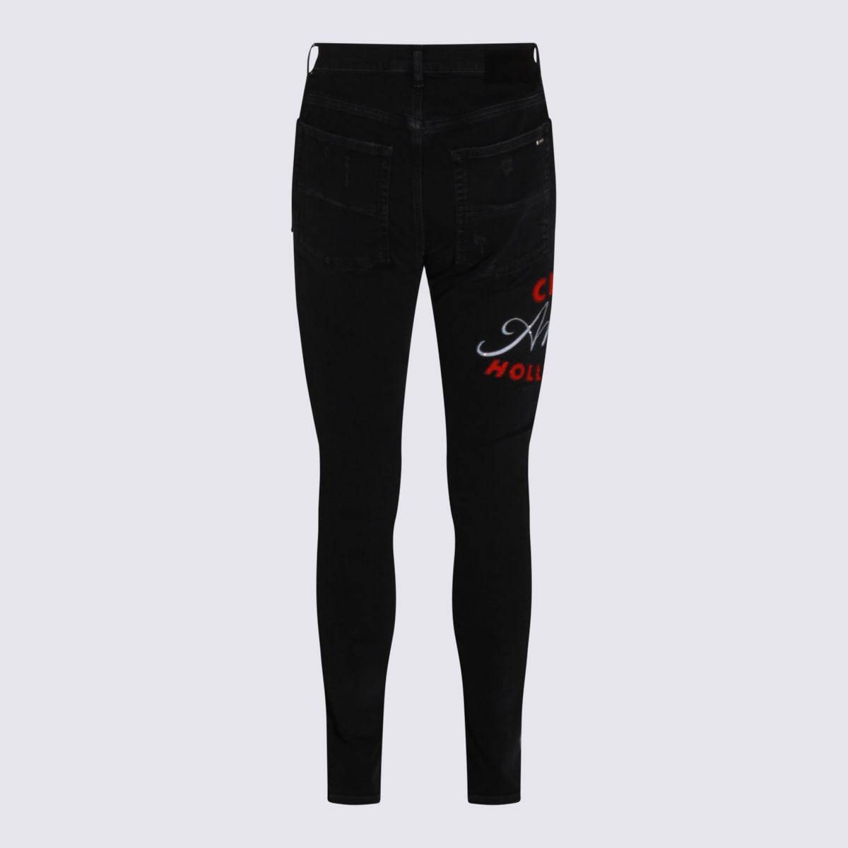 Amiri Casual Trousers With Five Pockets And Embroidery In Black