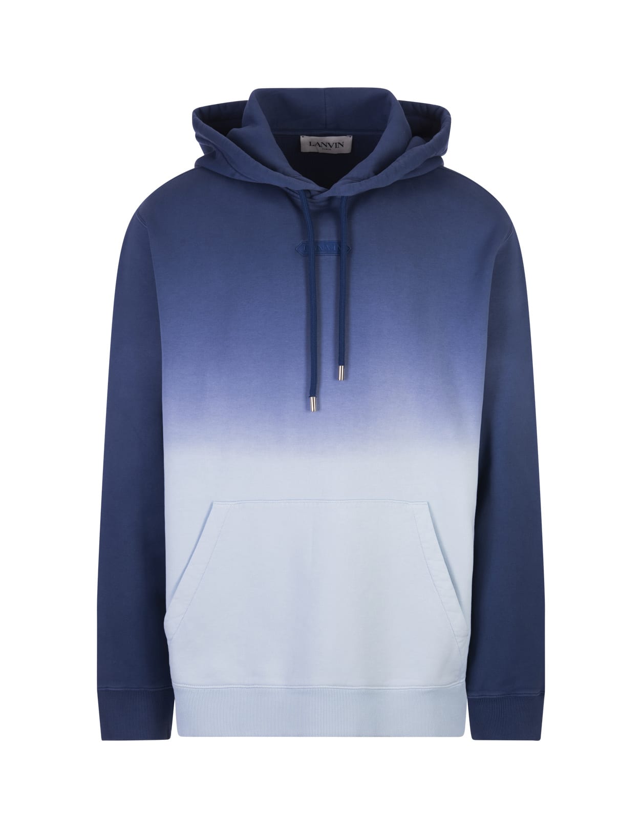 Shop Lanvin Oversized Hoodie With A Gradient Effect In Blue