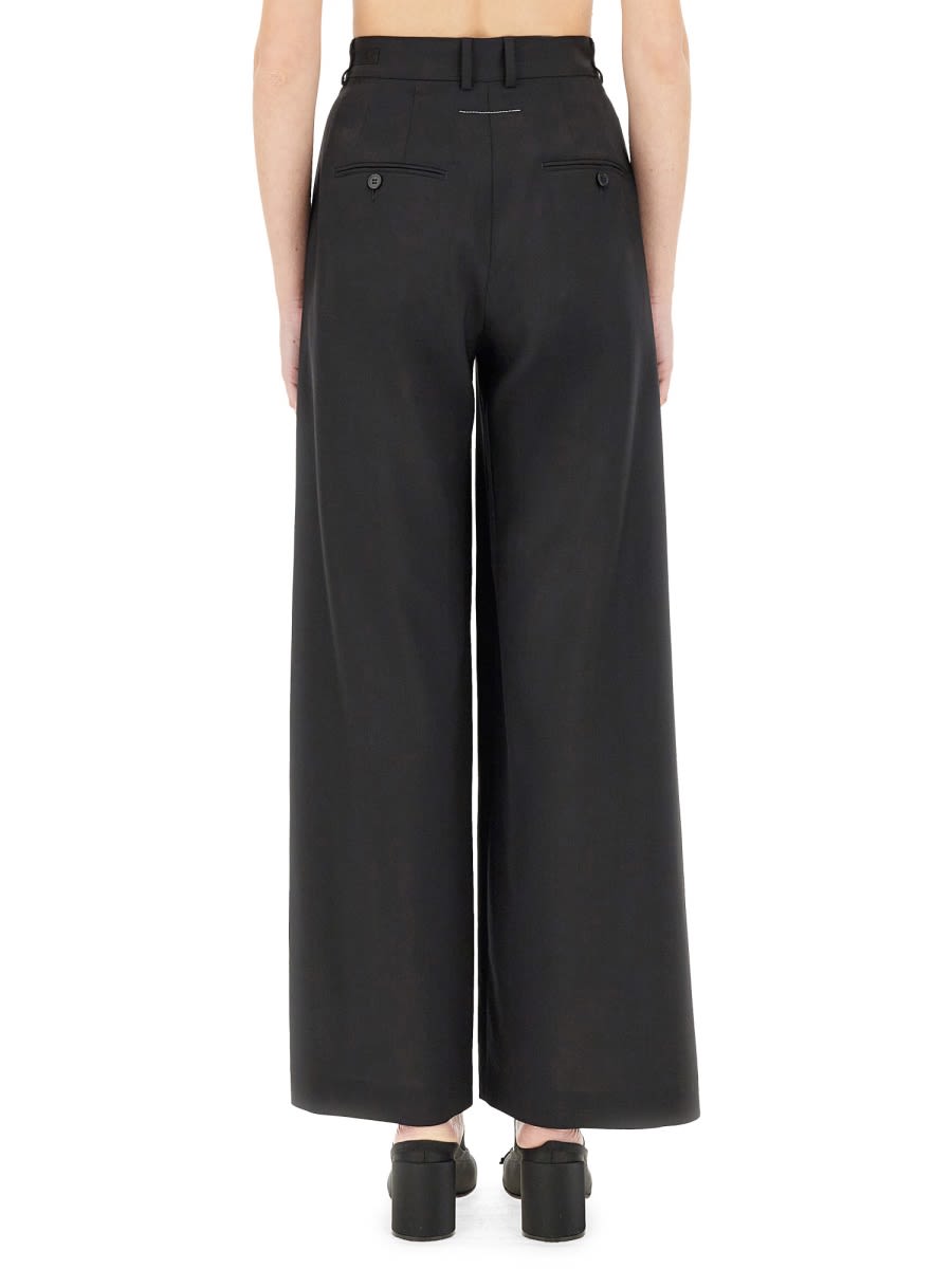 Shop Mm6 Maison Margiela Virgin Wool Pants In Black