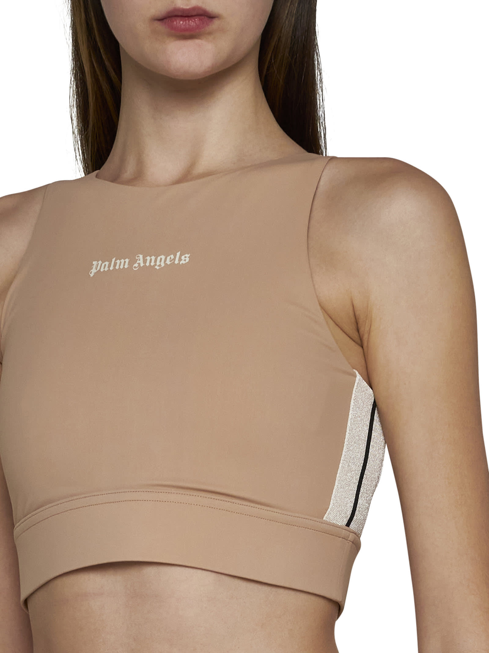 Shop Palm Angels Top In Nude Off White