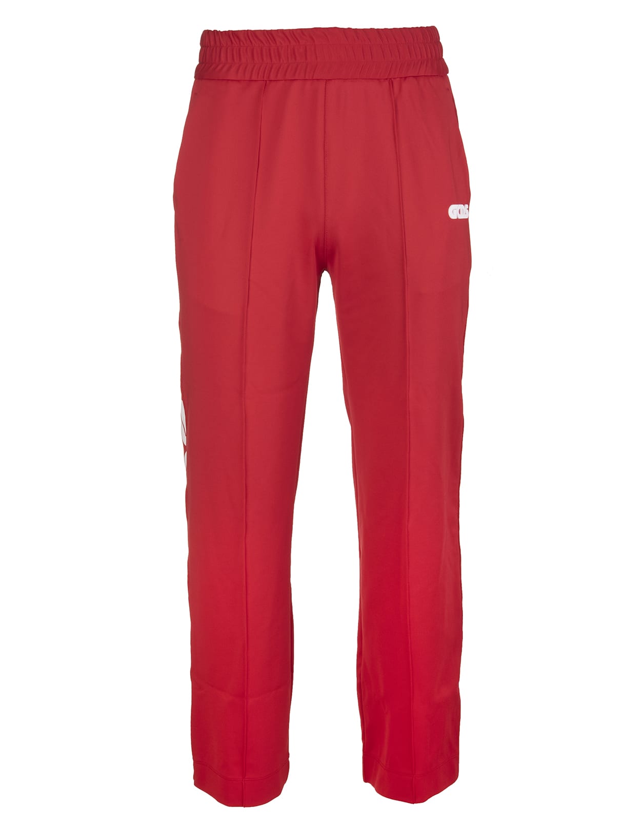 GCDS Man Red Joggers With Logo Chain Print