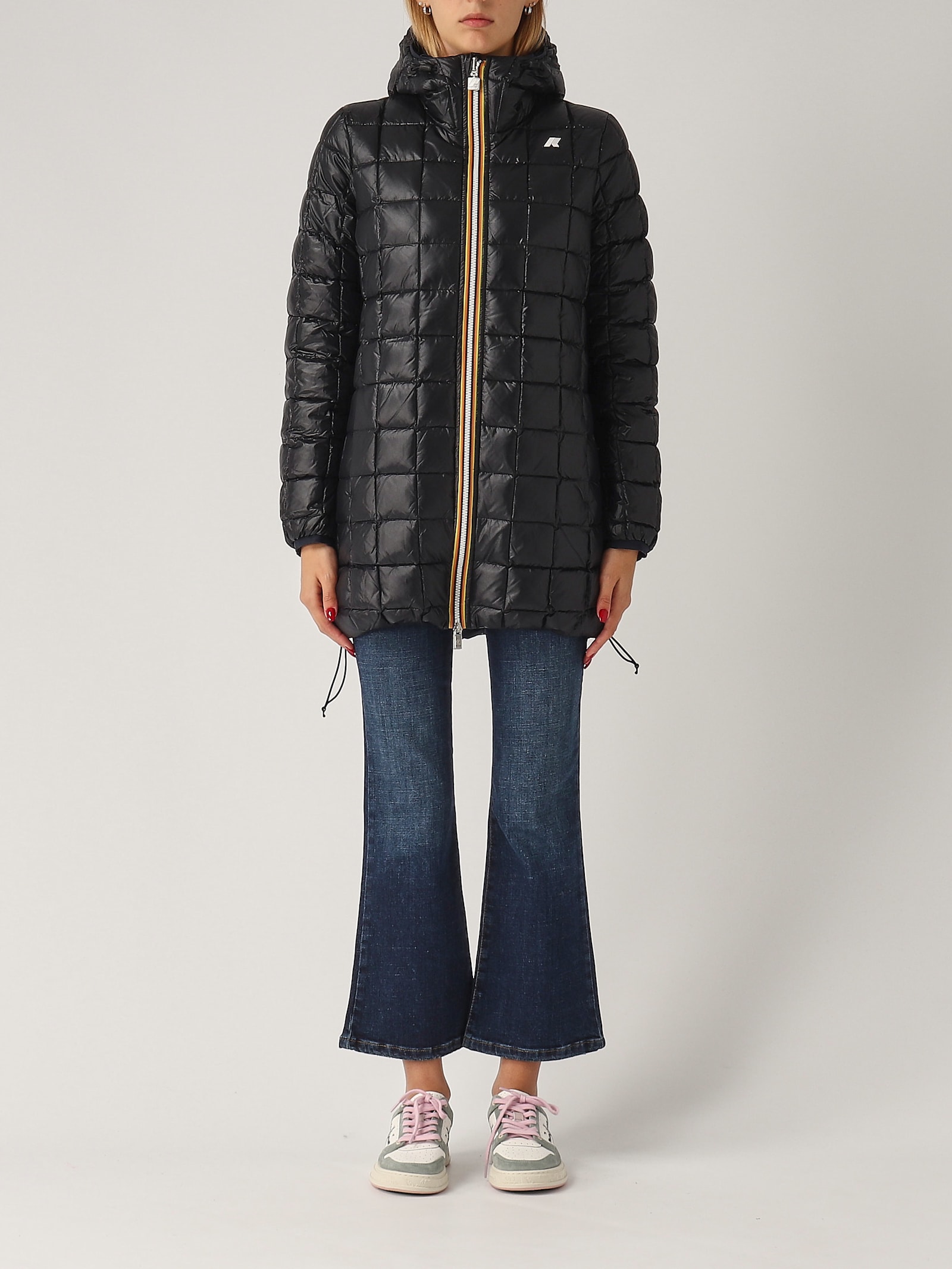 Shop K-way Sophie St Warm Double Jacket In Blu-black